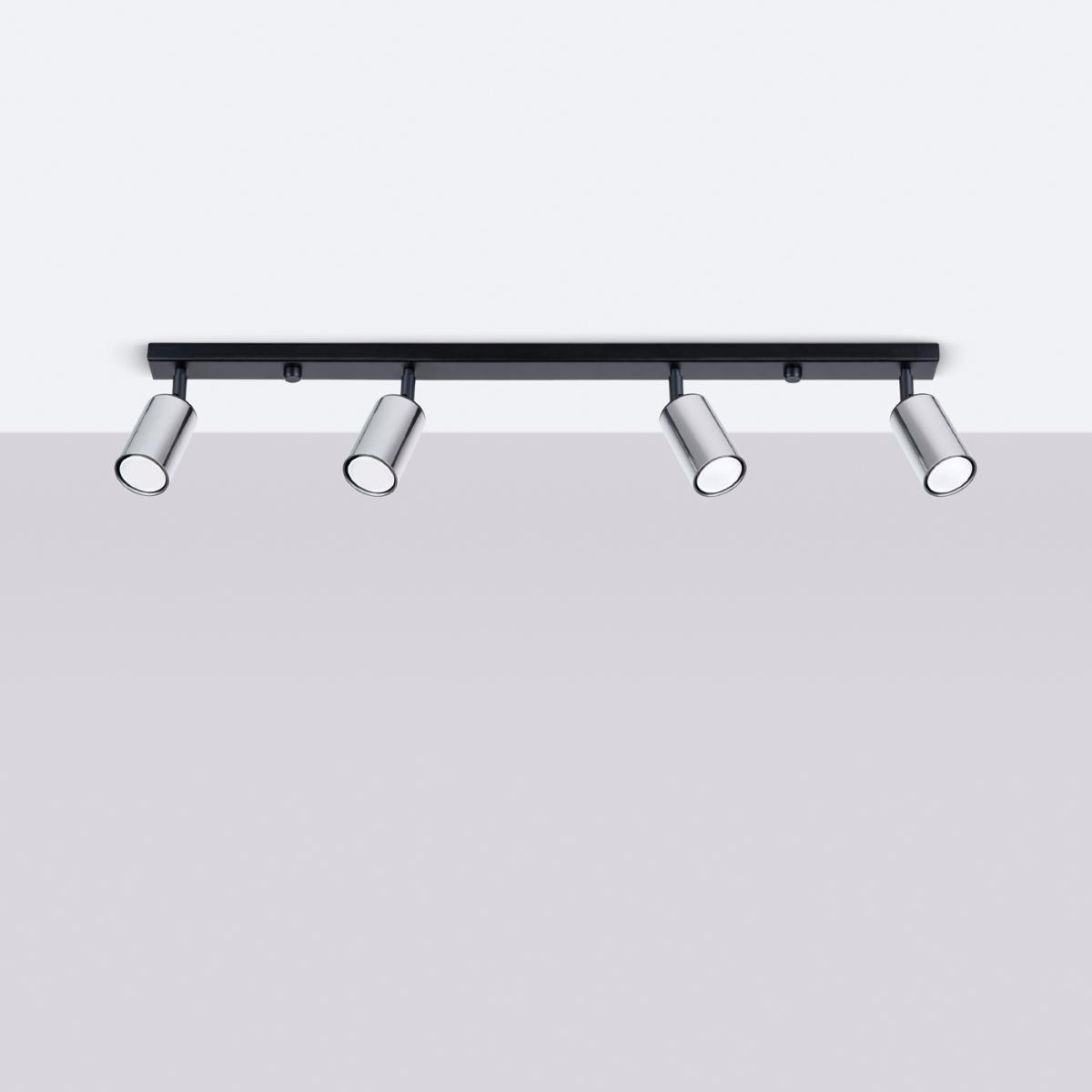 Sollux Lámpara de techo WINX 4L negro/cromo 