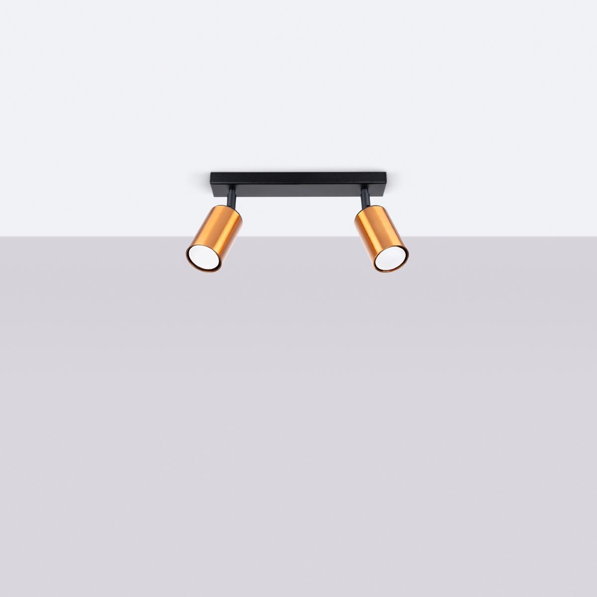 Sollux Lámpara de techo WINX 2 negro/cobre 