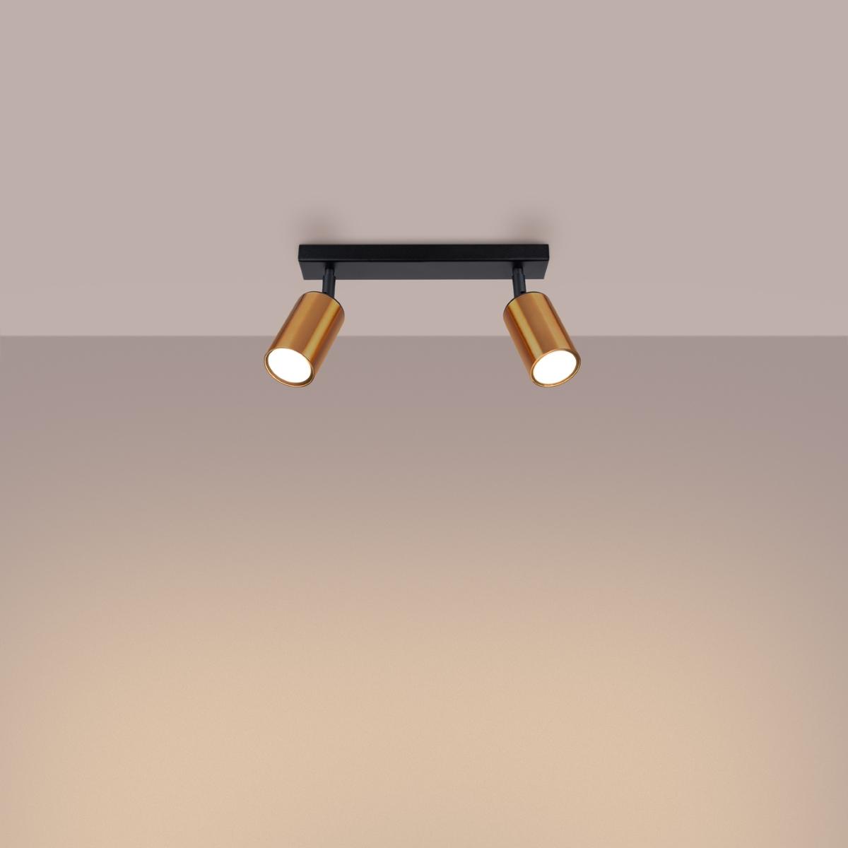 Sollux Lámpara de techo WINX 2 negro/cobre 