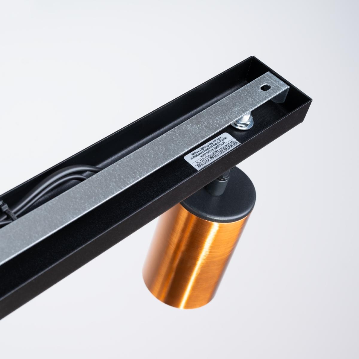 Sollux Lámpara de techo WINX 2 negro/cobre 