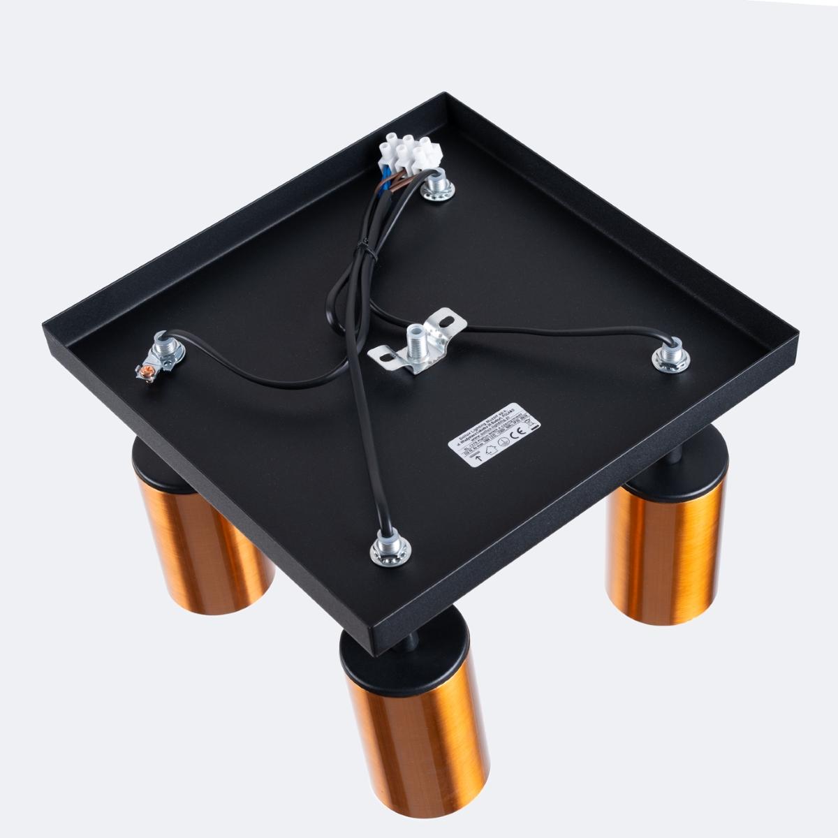 Sollux Lámpara de techo WINX 4 negro/cobre 