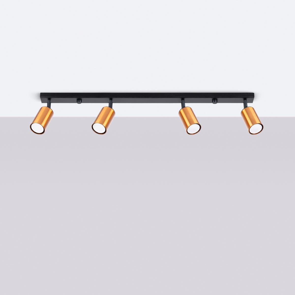 Sollux Lámpara de techo WINX 4L negro/cobre 