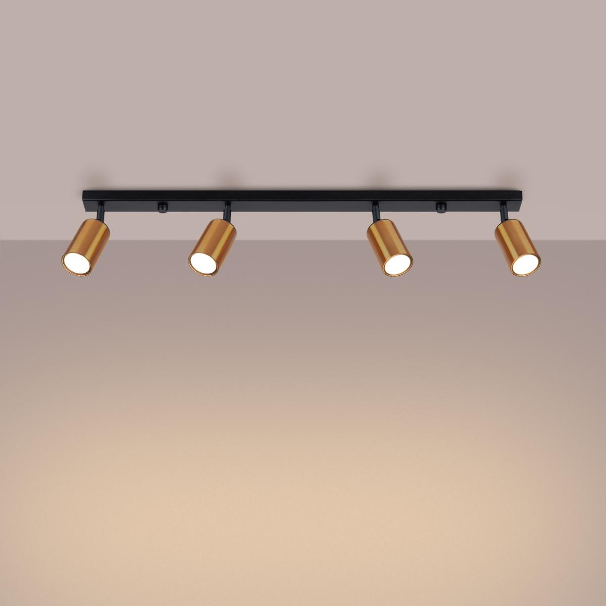 Sollux Lámpara de techo WINX 4L negro/cobre 