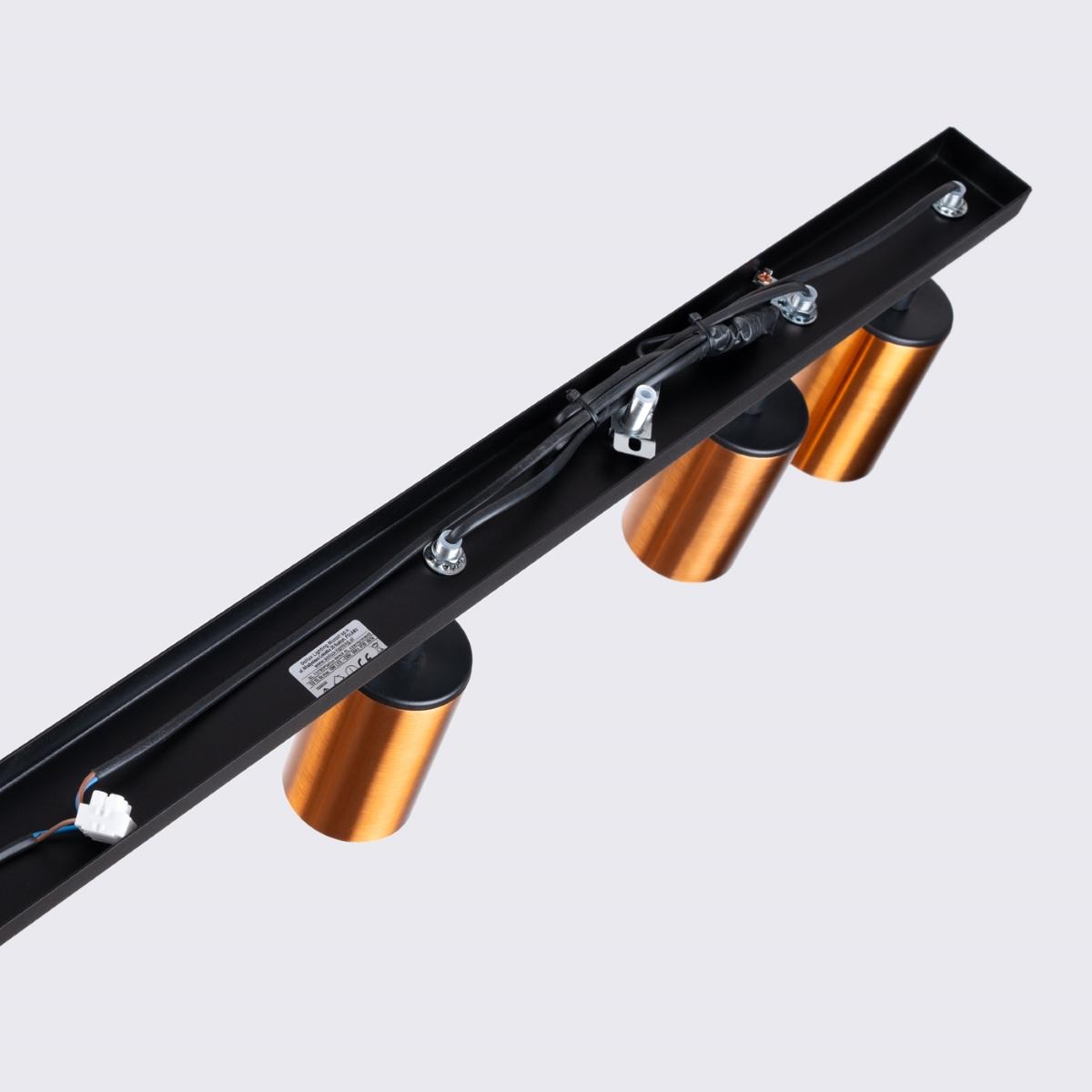 Sollux Lámpara de techo WINX 6L negro/cobre 