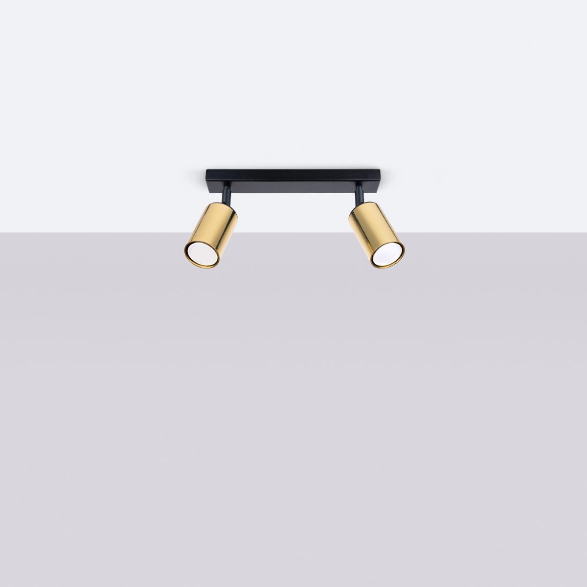 Sollux Lámpara de techo WINX 2 negro/oro 