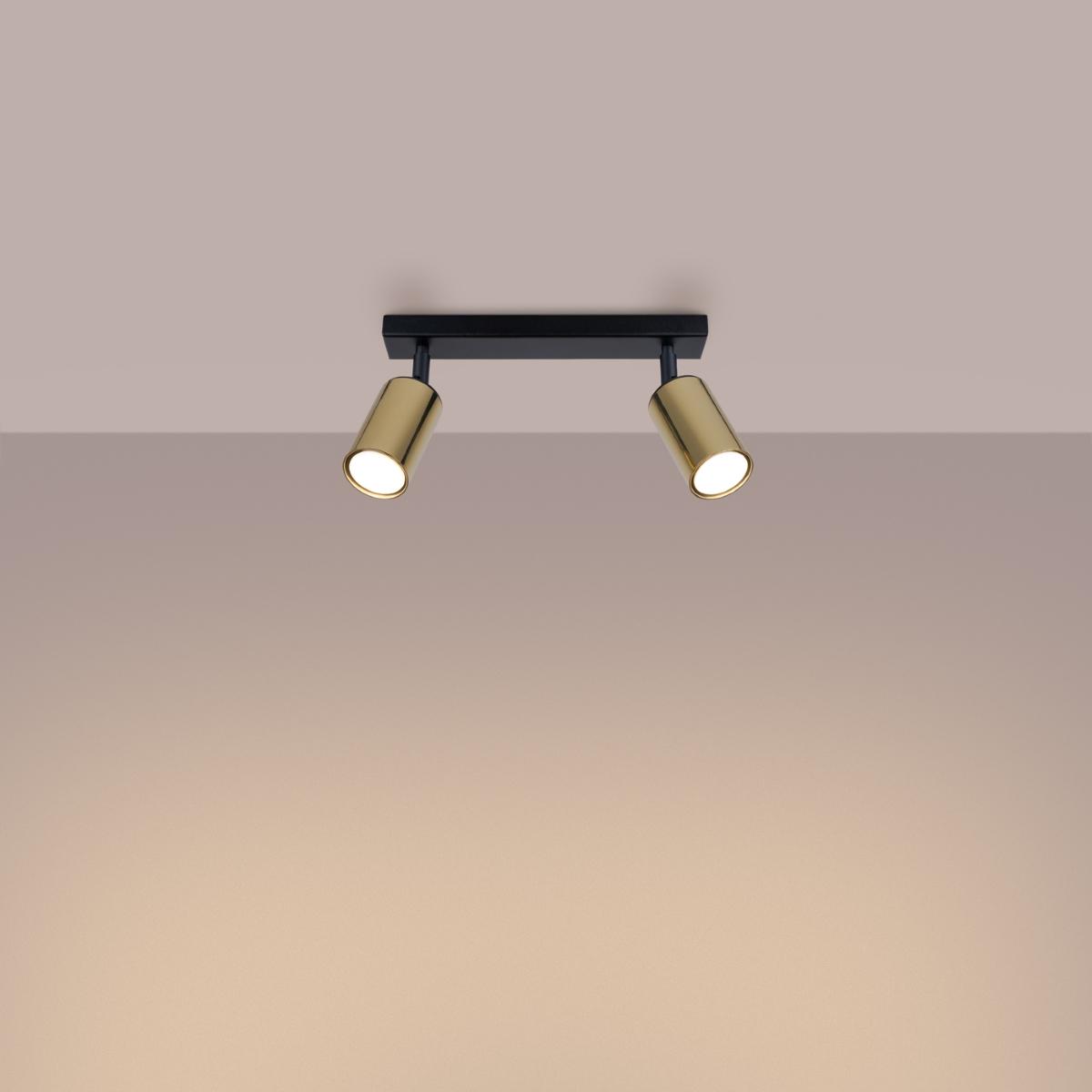 Sollux Lámpara de techo WINX 2 negro/oro 