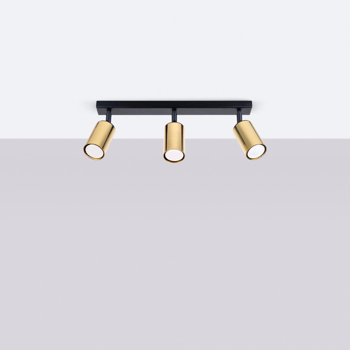 Sollux Lámpara de techo WINX 3 negro/cobre 