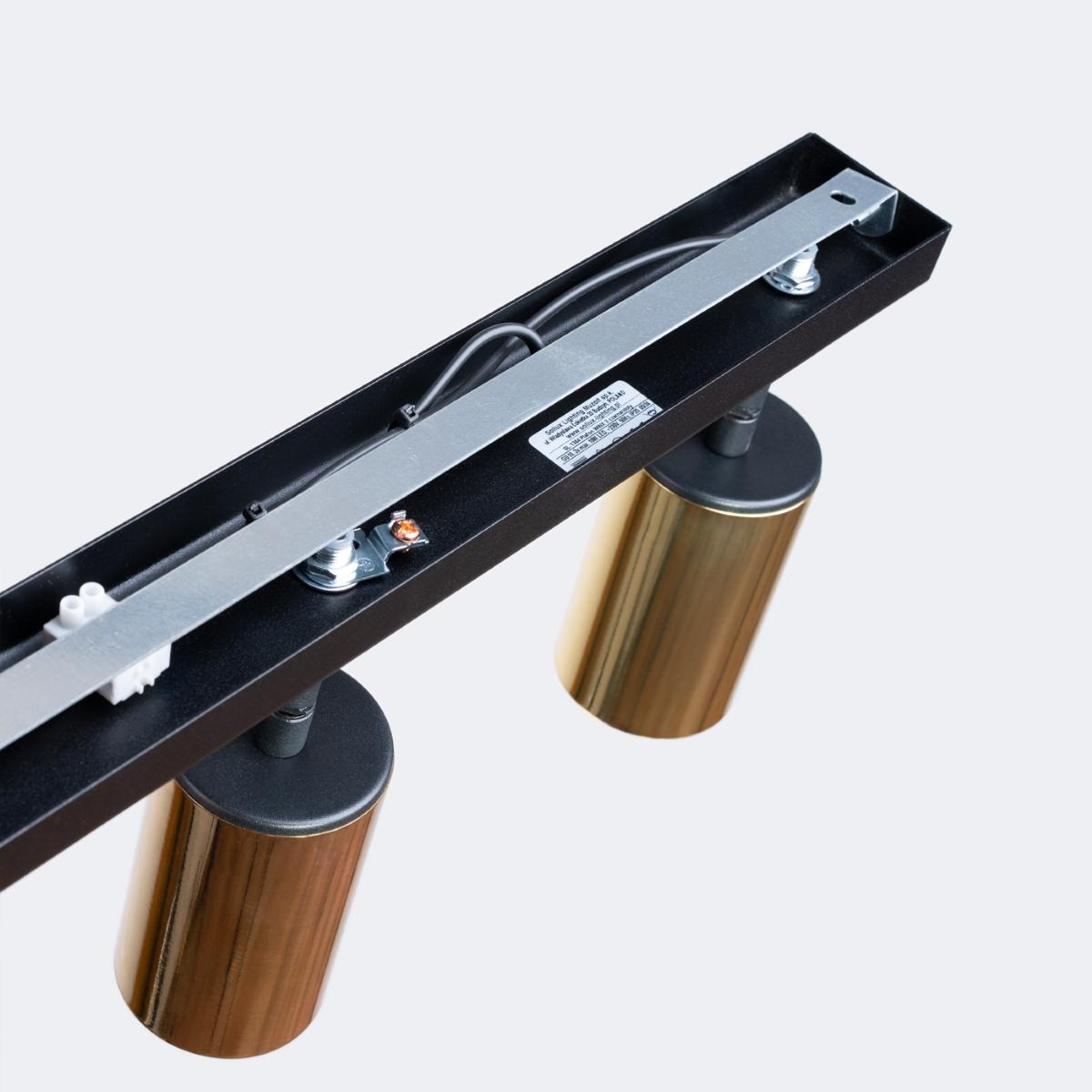 Sollux Lámpara de techo WINX 3 negro/cobre 