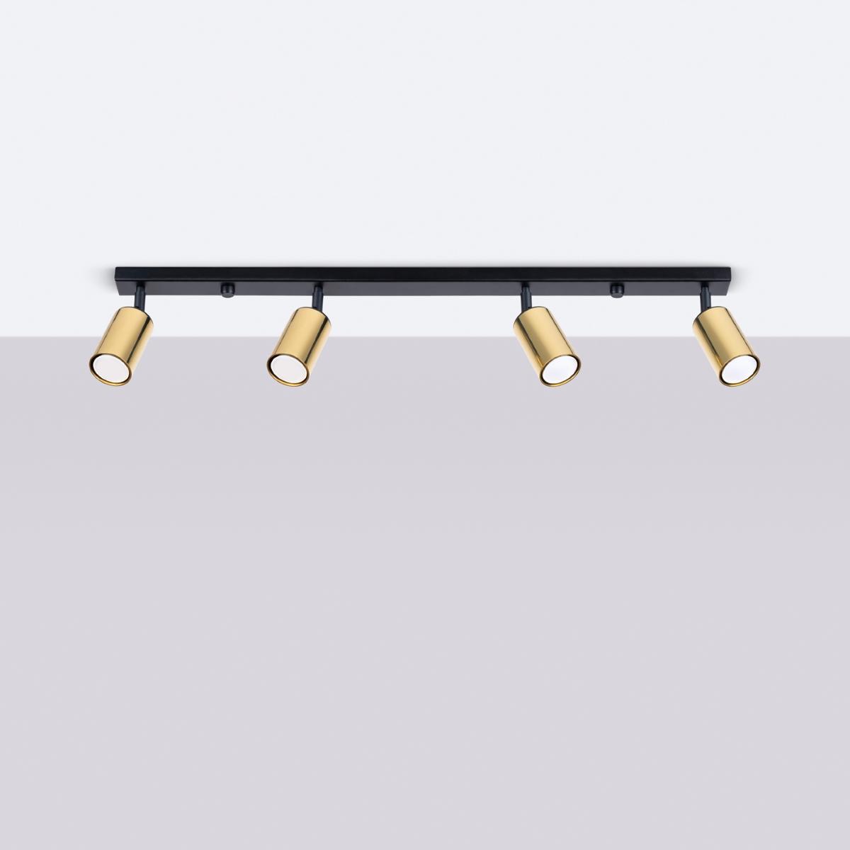 Sollux Lámpara de techo WINX 4L negro/oro 