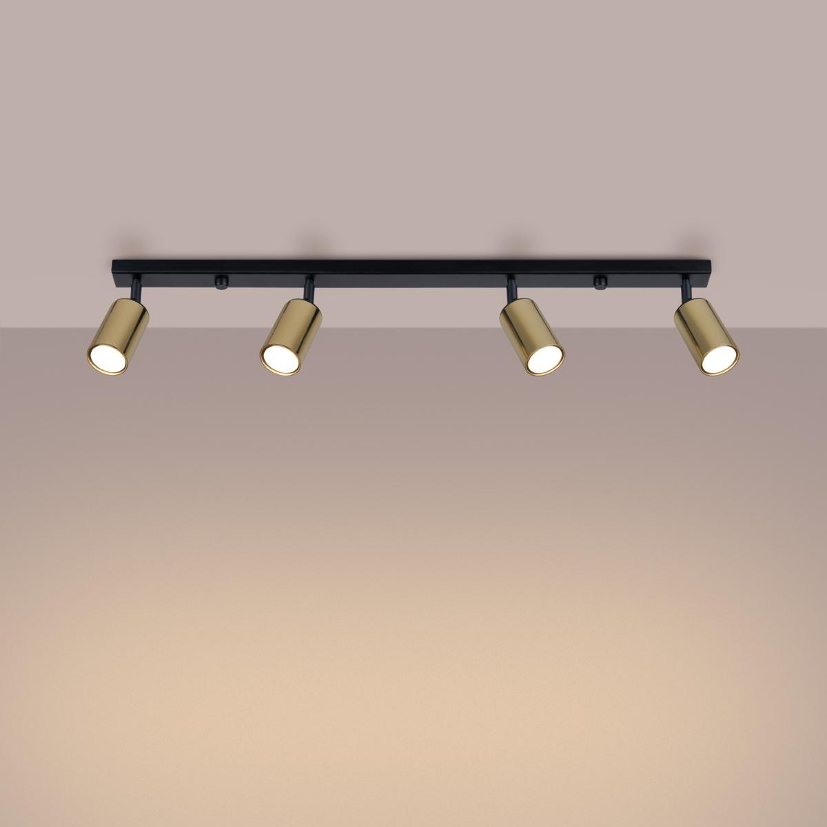 Sollux Lámpara de techo WINX 4L negro/oro 