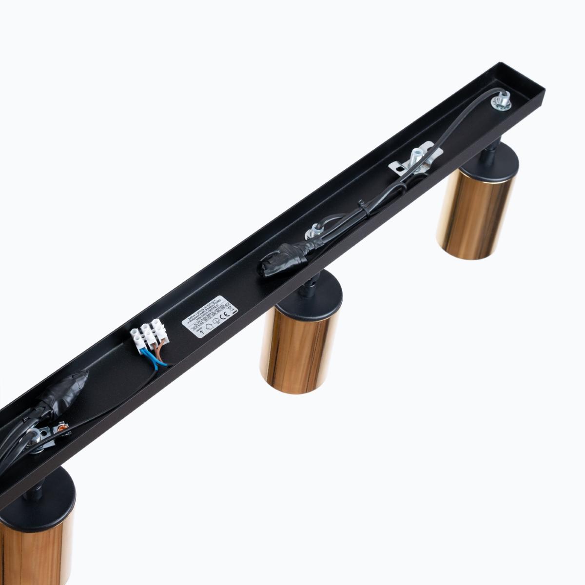 Sollux Lámpara de techo WINX 4L negro/oro 