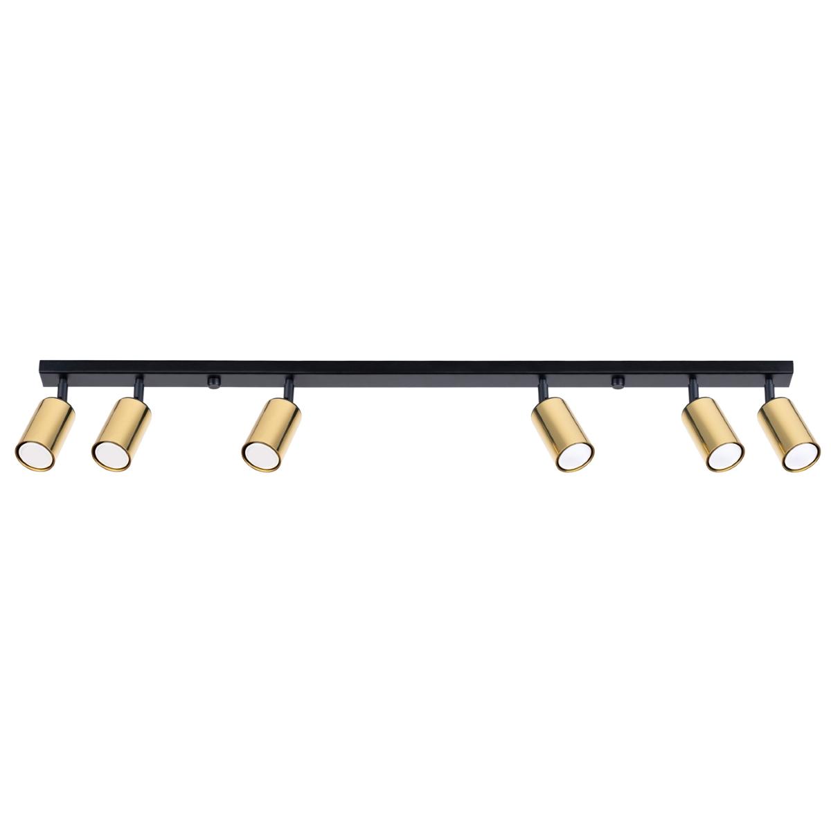 Sollux Lámpara de techo WINX 6L negro/oro 