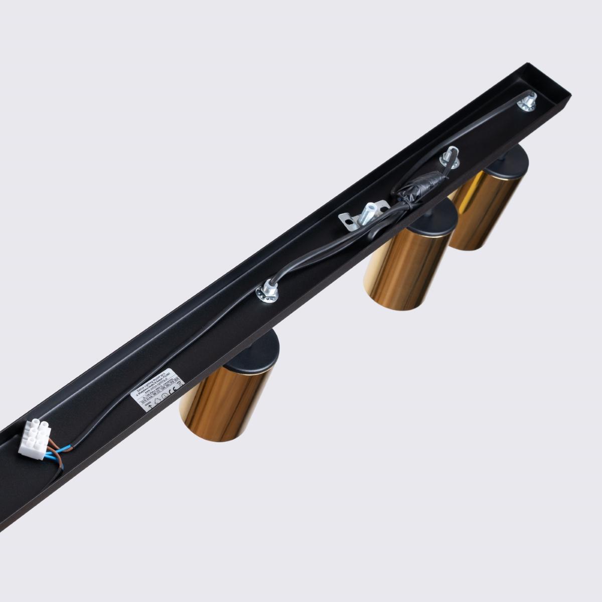 Sollux Lámpara de techo WINX 6L negro/oro 