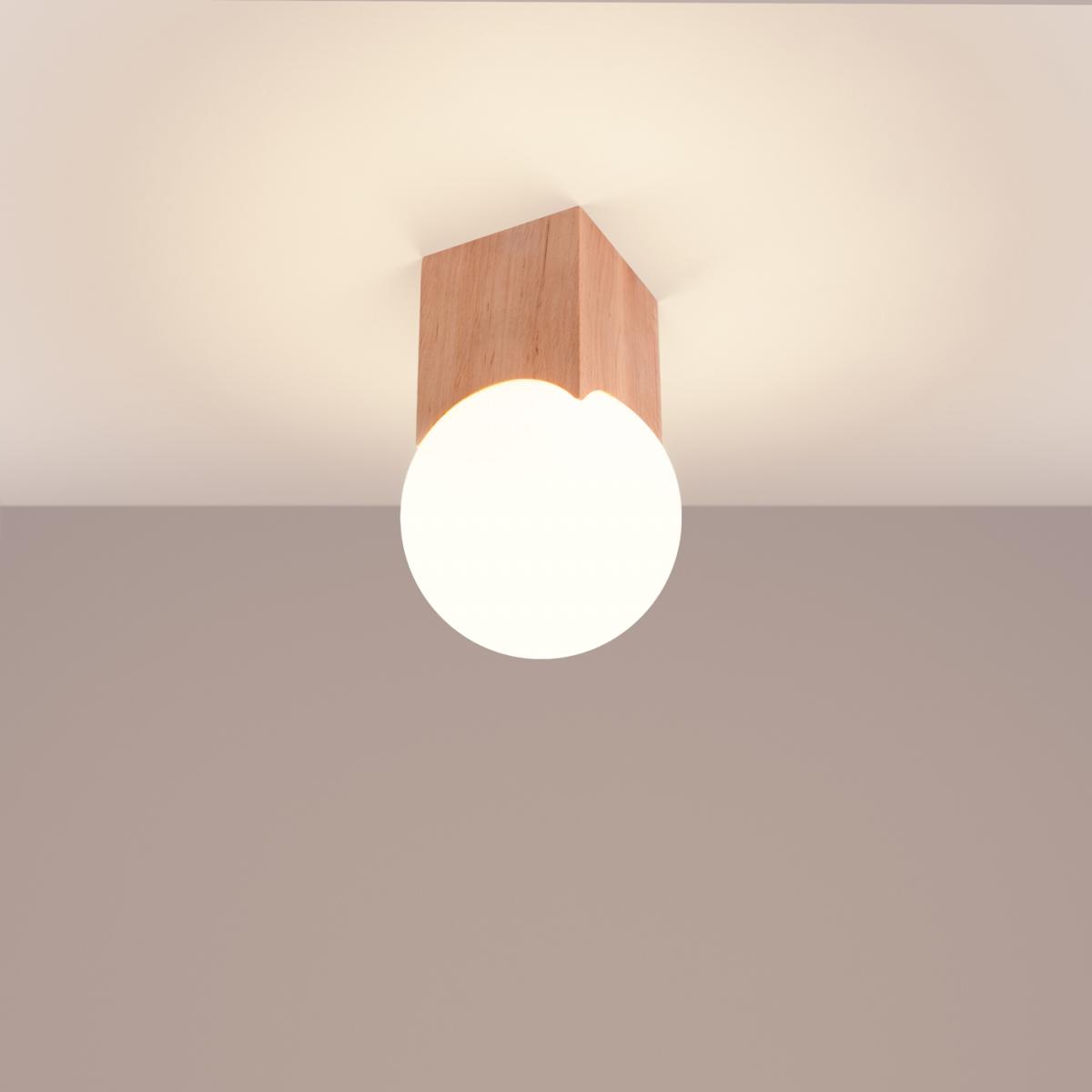Sollux Lámpara de techo SOLIS madera natural N/A