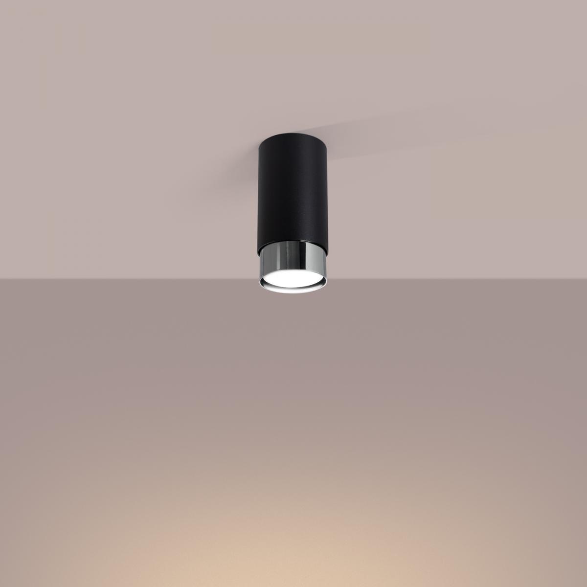 Sollux Lámpara de techo NERO 12,5 negro/cromo N/A