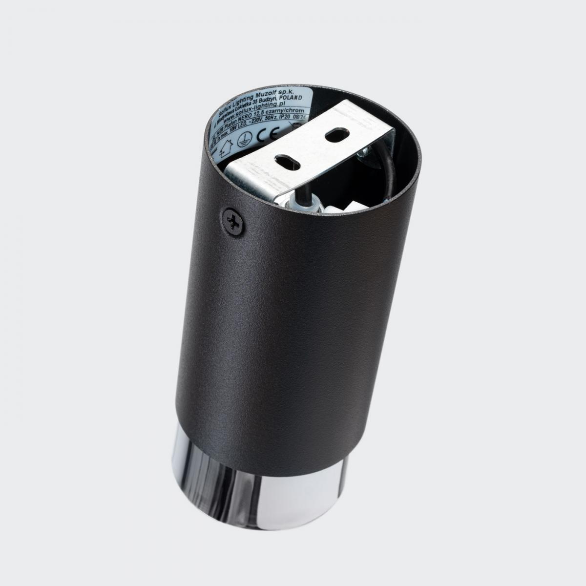 Sollux Lámpara de techo NERO 12,5 negro/cromo N/A