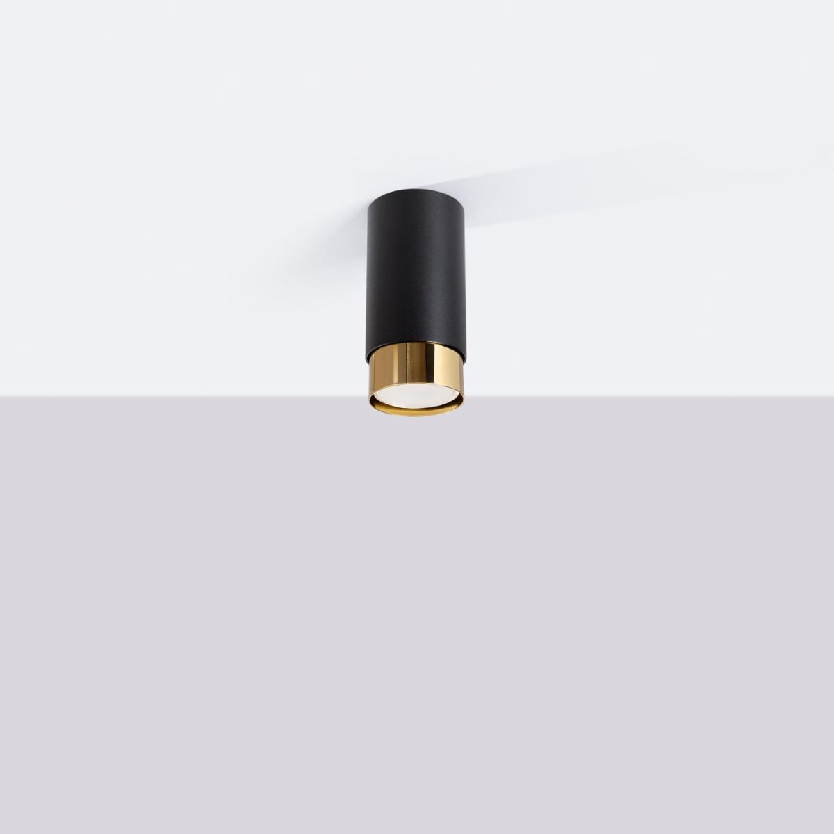 Sollux Lámpara de techo NERO 12,5 negro/oro N/A