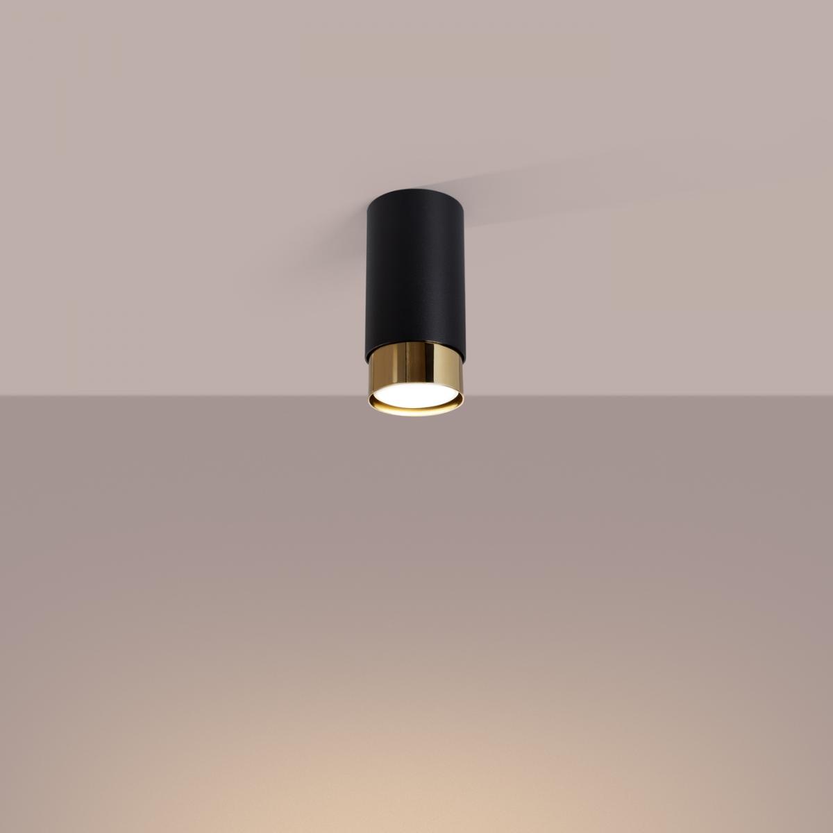 Sollux Lámpara de techo NERO 12,5 negro/oro N/A