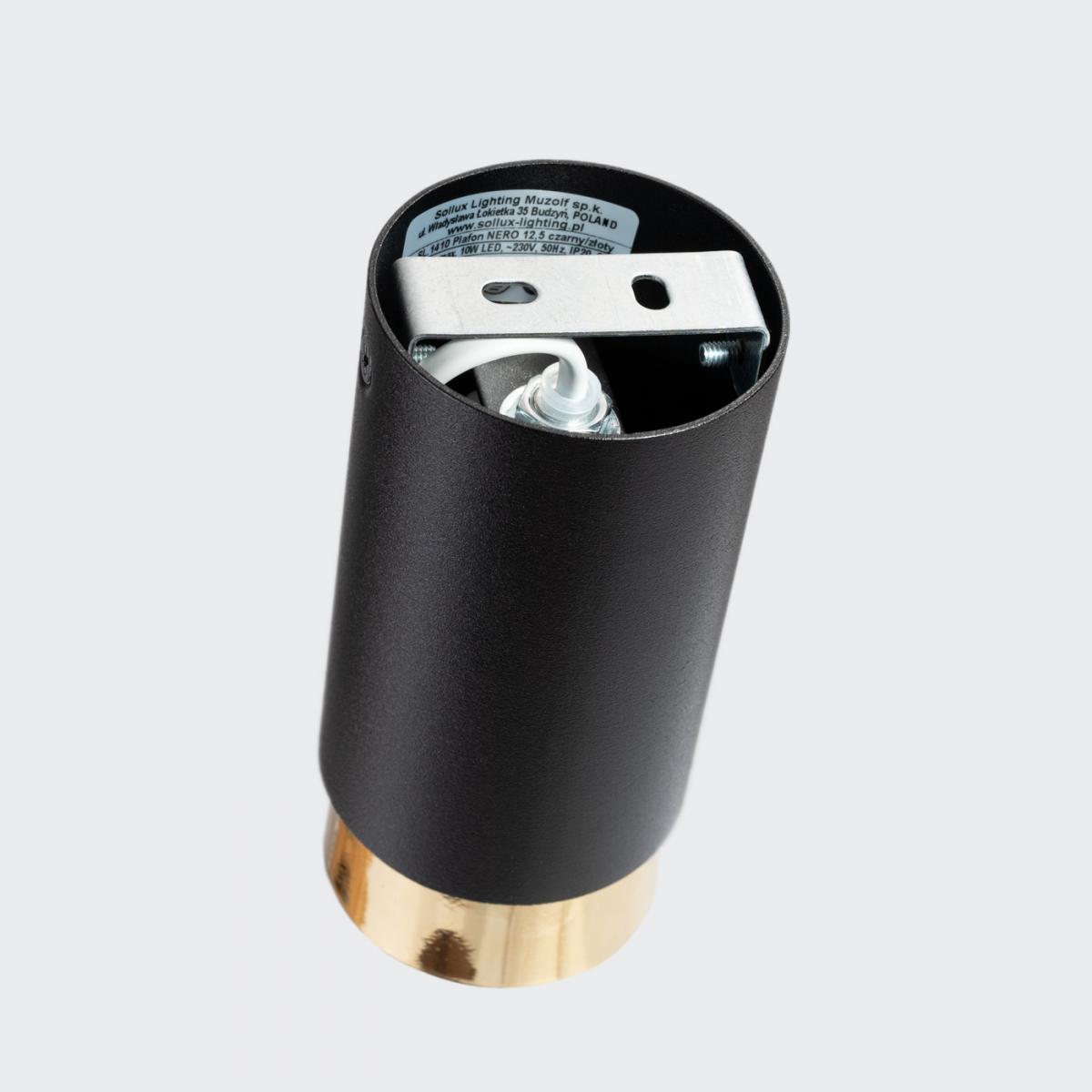 Sollux Lámpara de techo NERO 12,5 negro/oro N/A