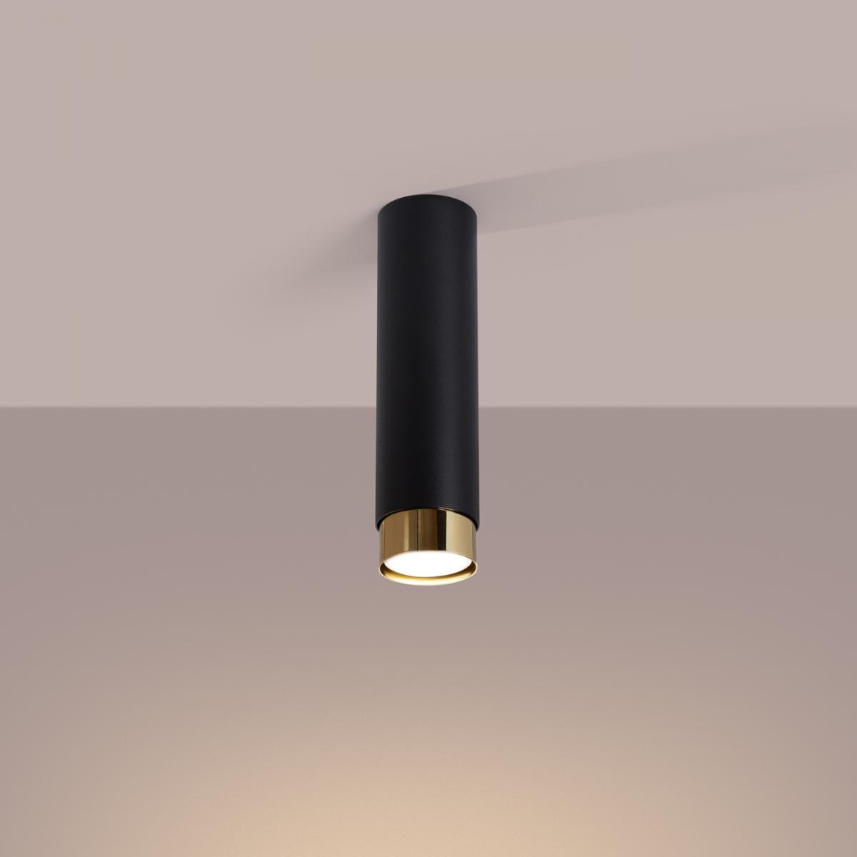 Sollux Lámpara de techo NERO 22,5 negro/oro N/A