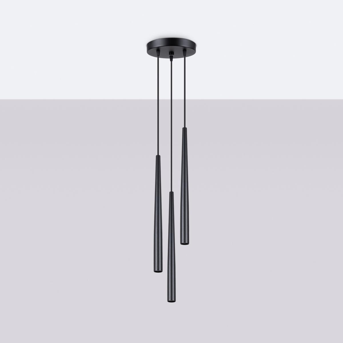 Sollux Lámpara pedant BLISS 3P negra N/A