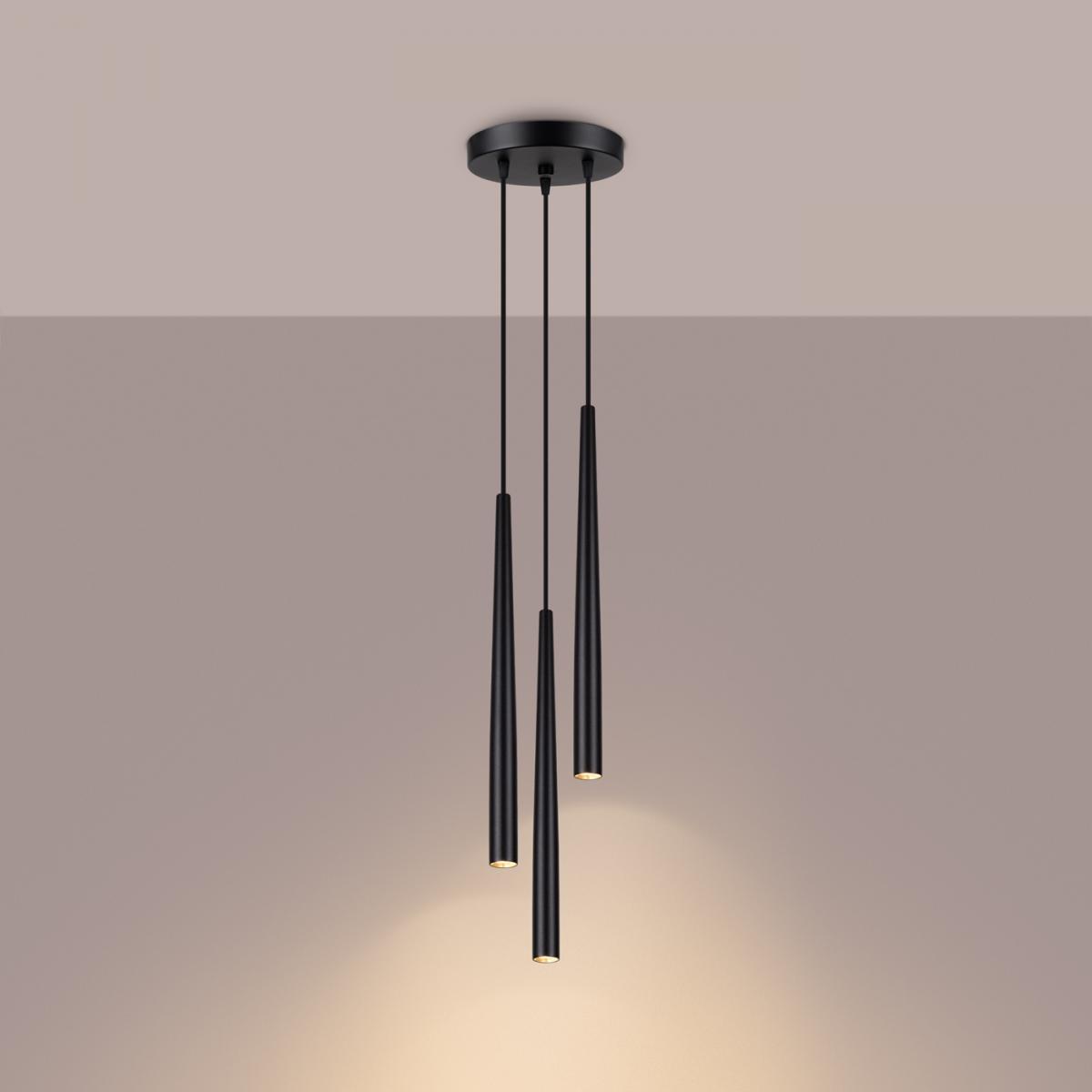 Sollux Lámpara pedant BLISS 3P negra N/A