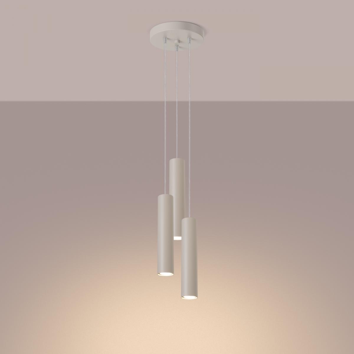 Sollux Lámpara colgante LAGOS 3P beige N/A