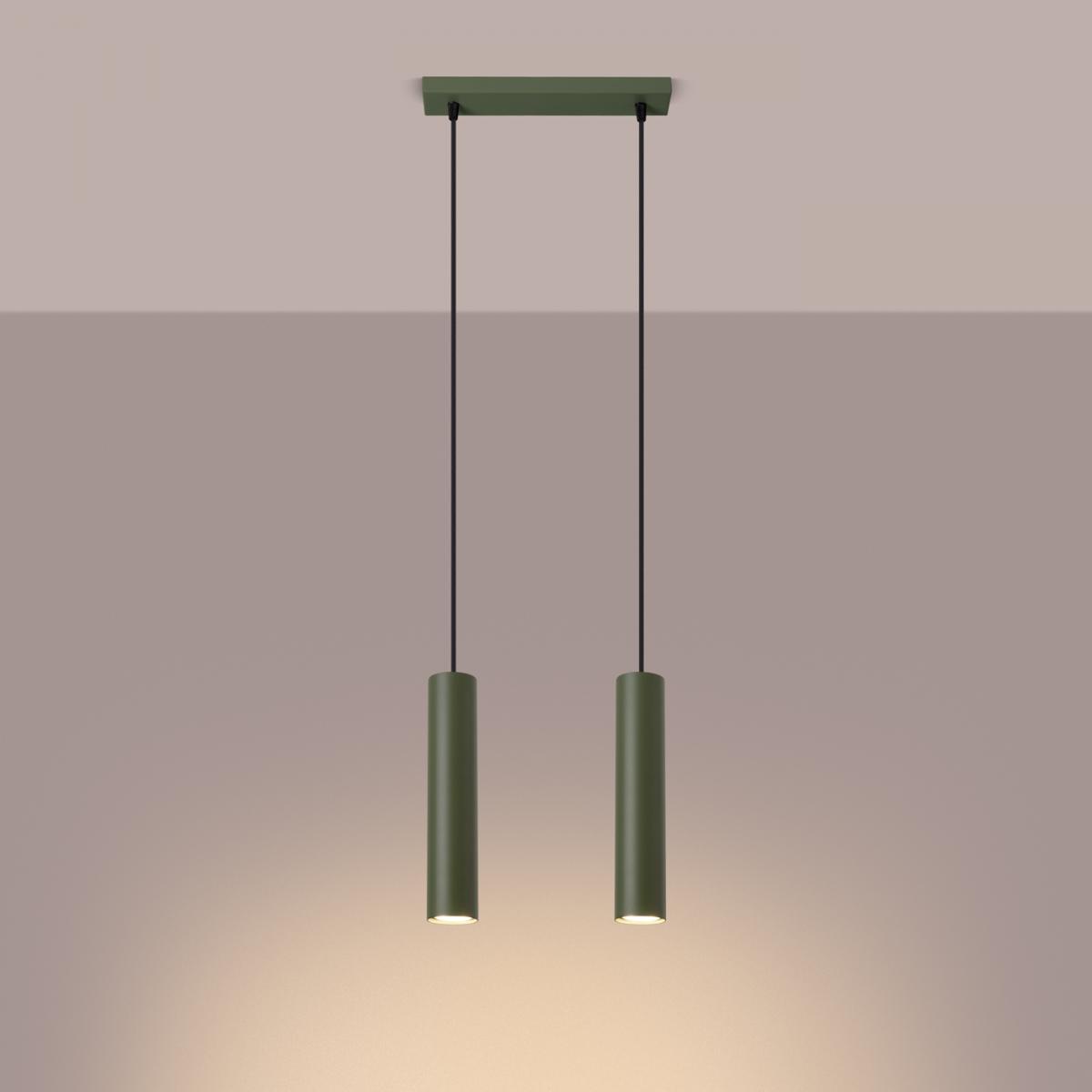 Sollux Lámpara colgante LAGOS 2 verde oliva N/A