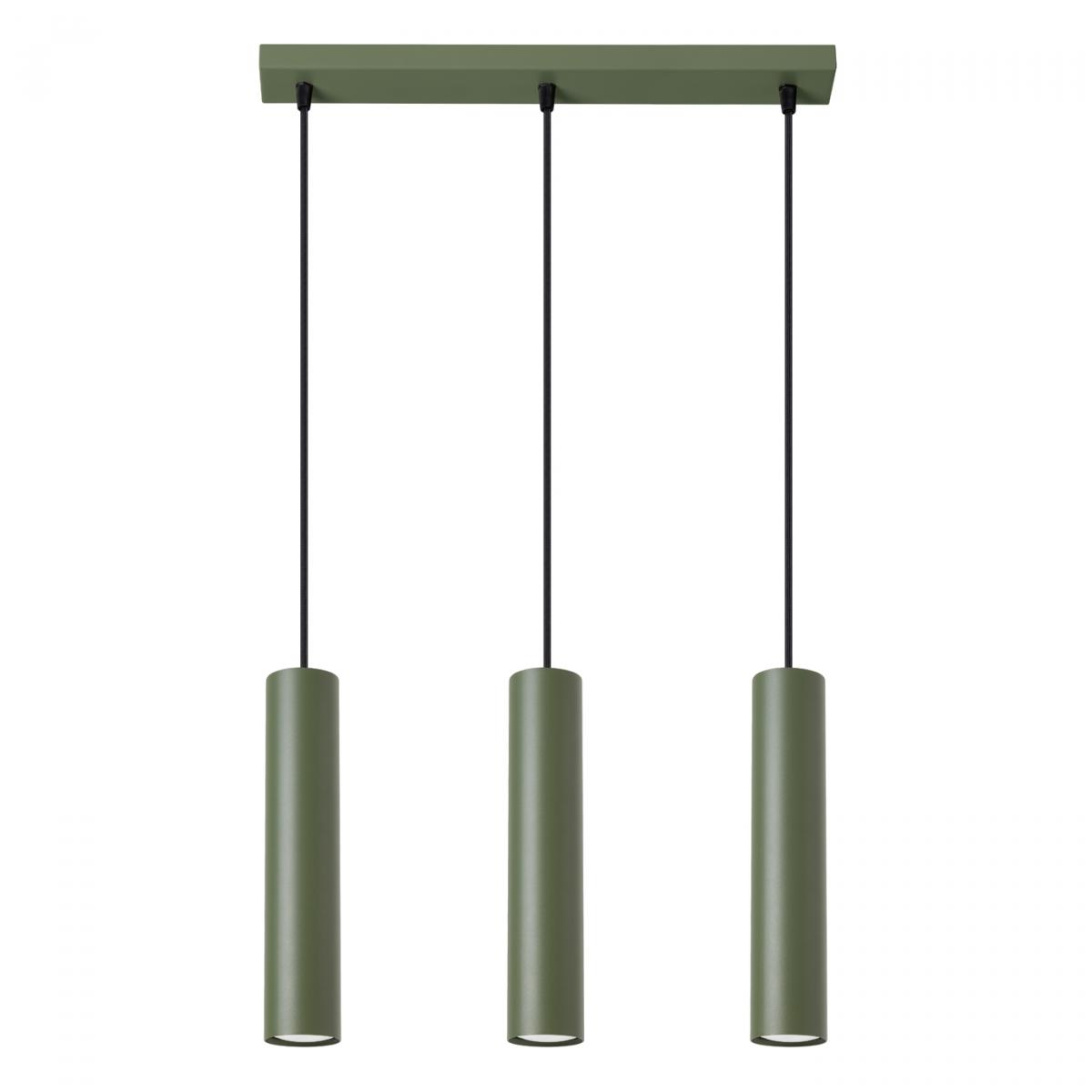 Sollux Lámpara colgante LAGOS 3L verde oliva N/A