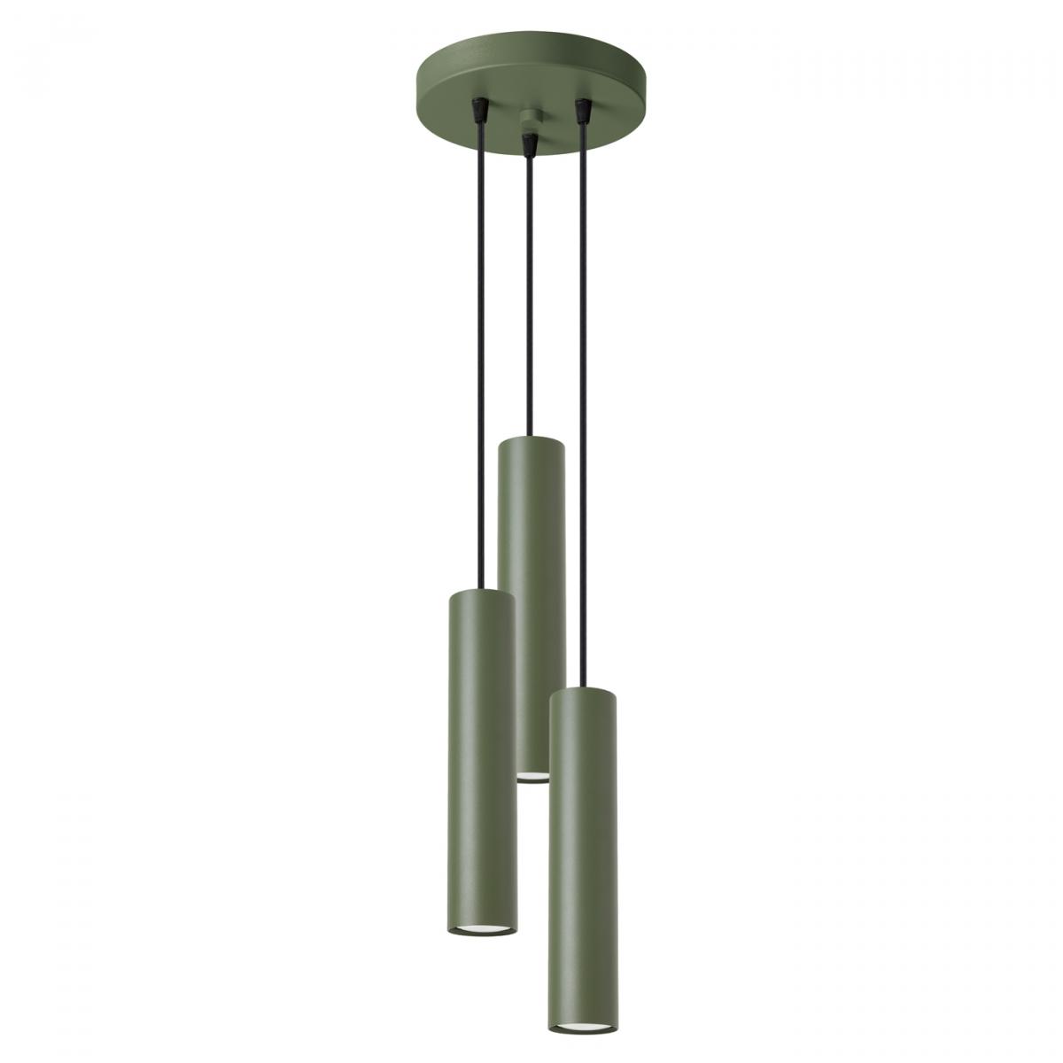 Sollux Lámpara colgante LAGOS 3P verde oliva N/A