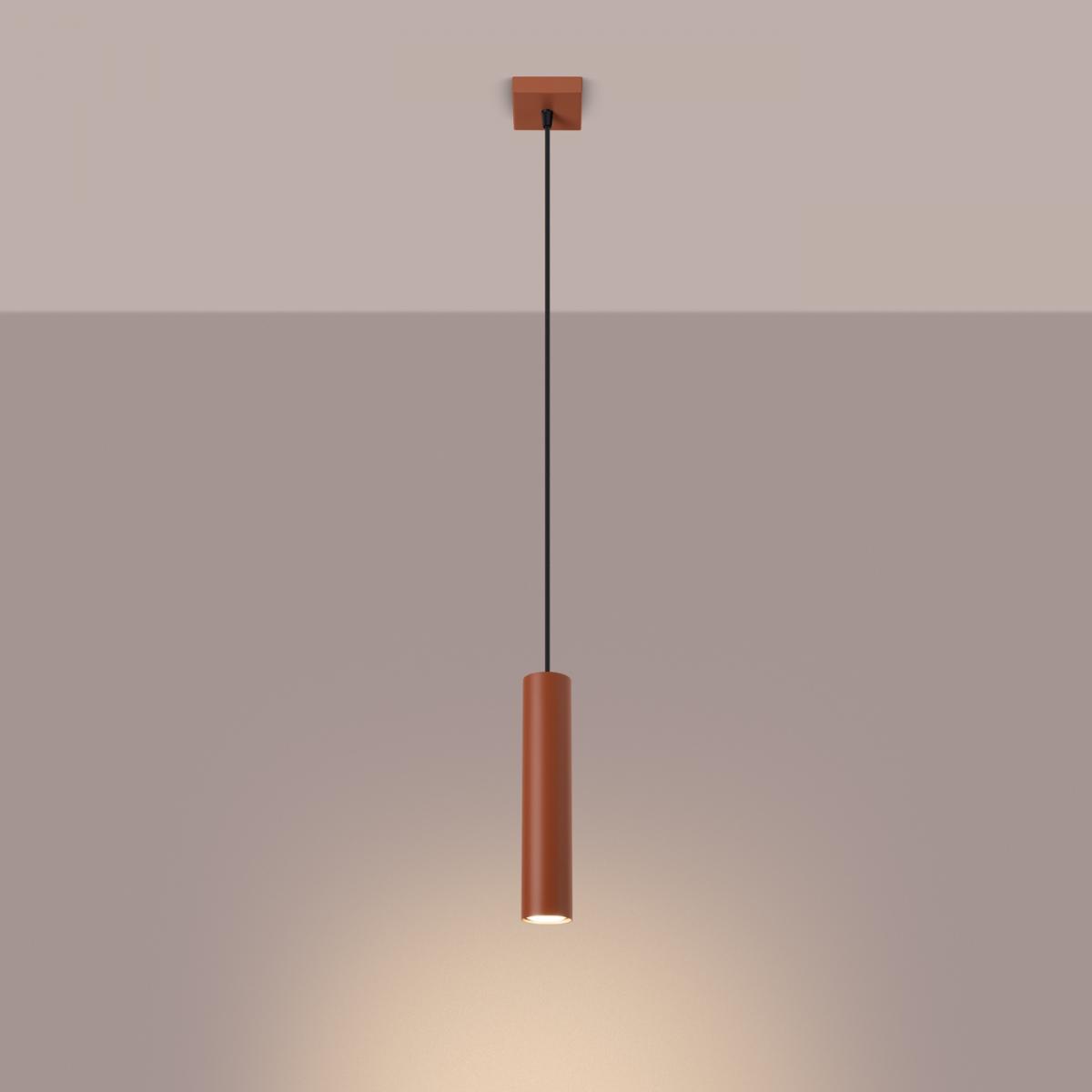 Sollux Lámpara colgante LAGOS 1 rojo ocre N/A