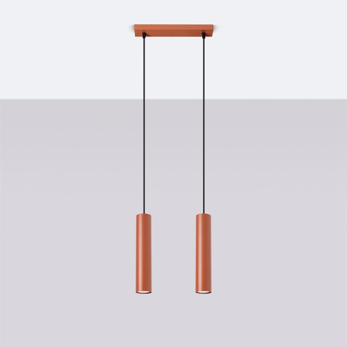 Sollux Lámpara colgante LAGOS 2 rojo ocre N/A