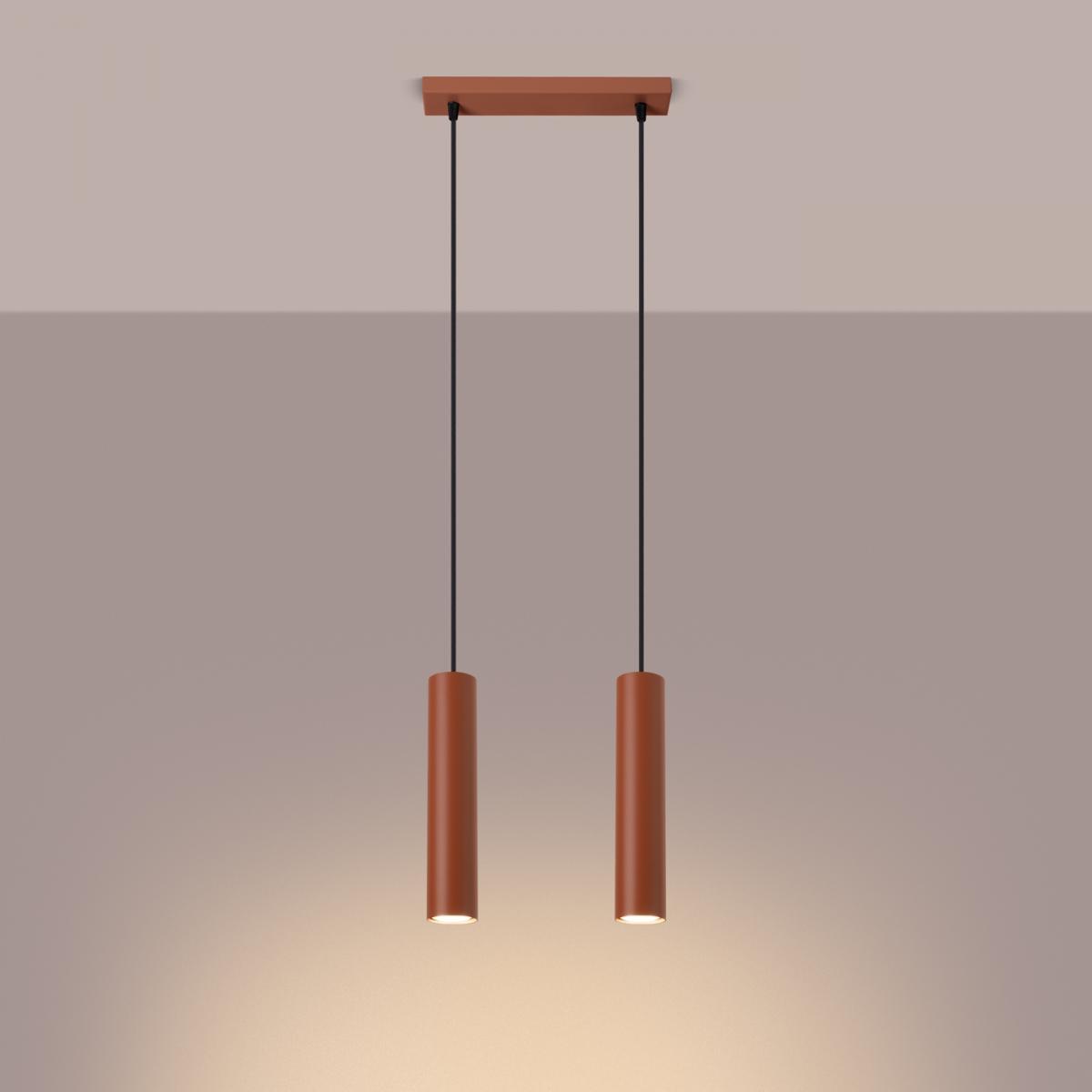 Sollux Lámpara colgante LAGOS 2 rojo ocre N/A