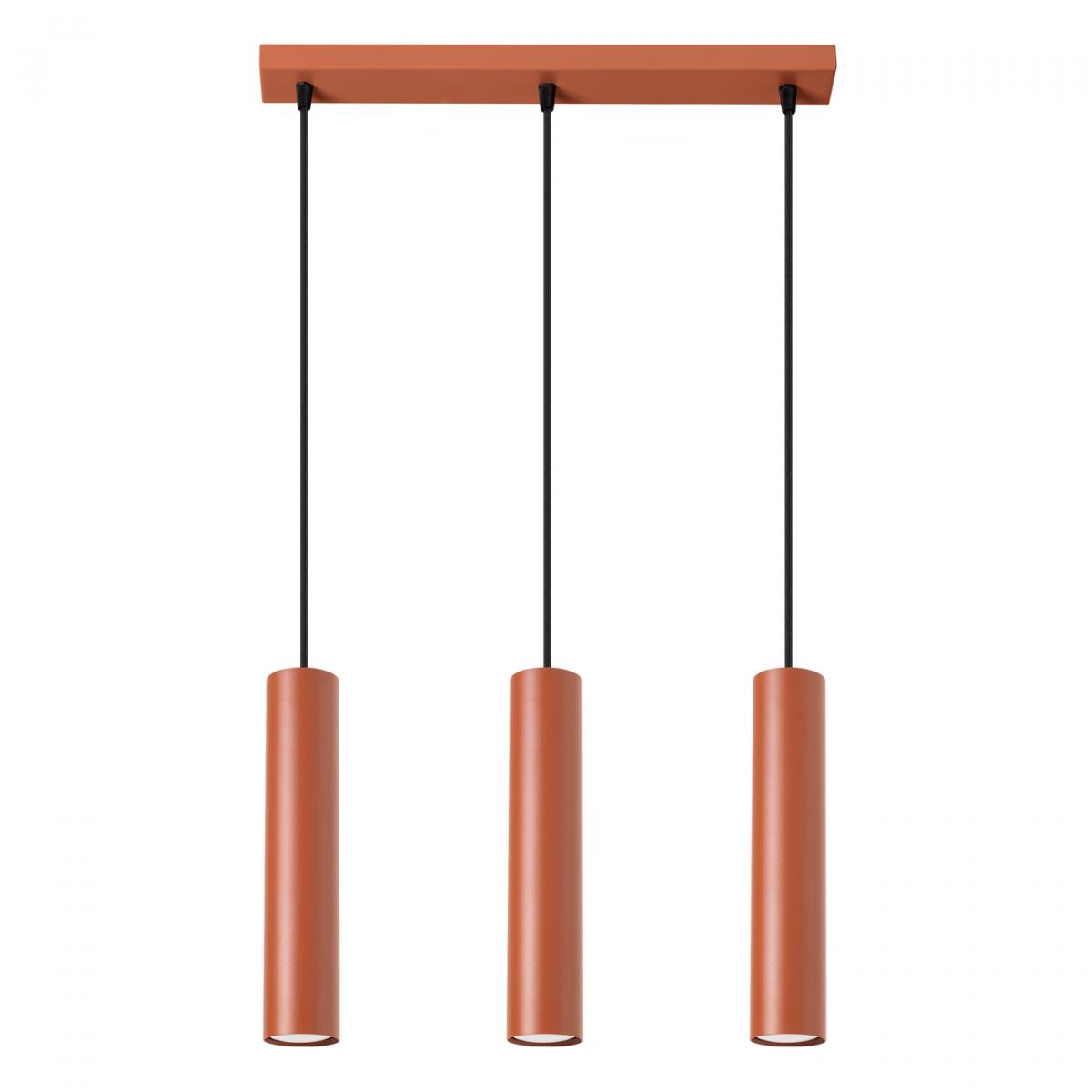 Sollux Lámpara colgante LAGOS 3L rojo ocre N/A