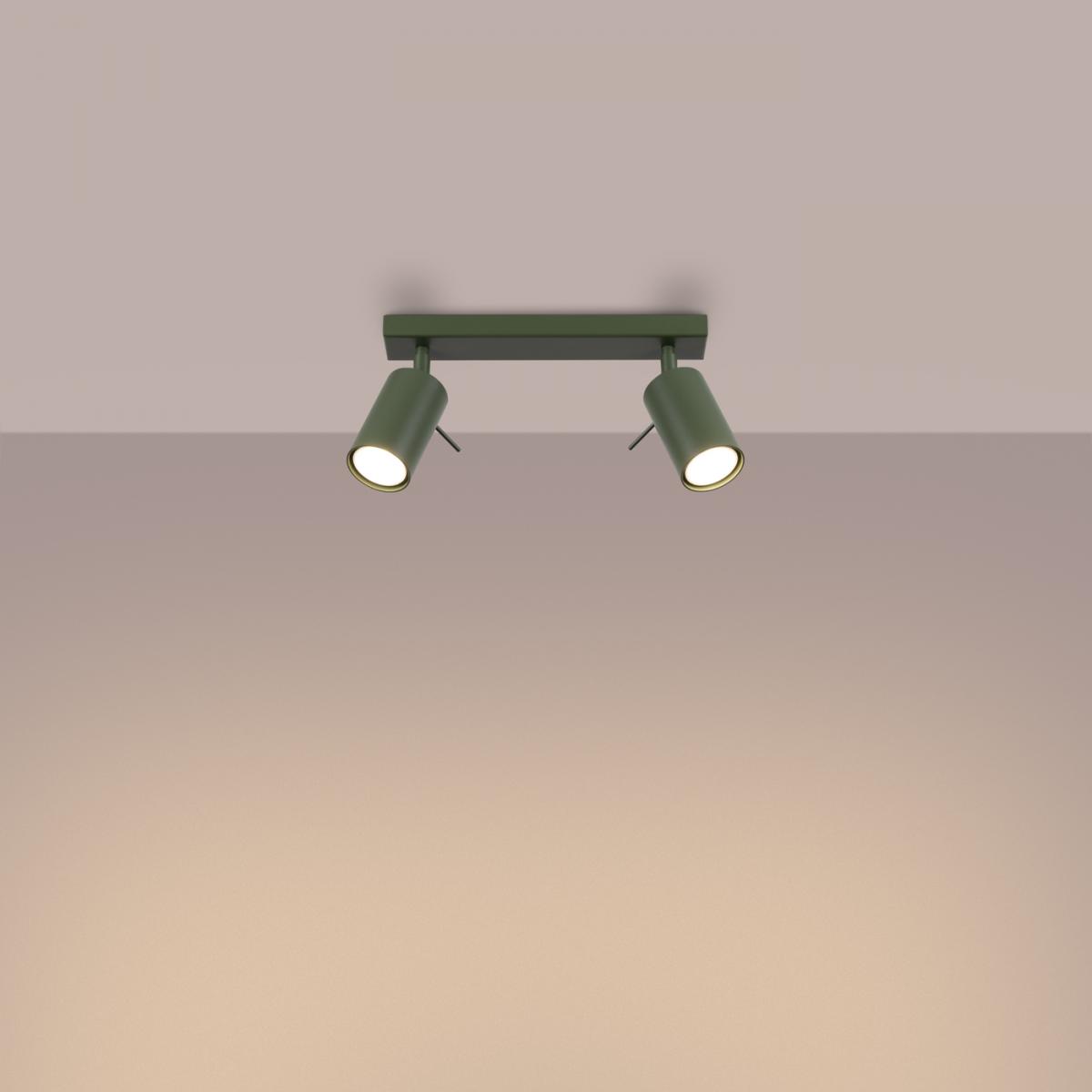 Sollux Lámpara de techo RING 2 verde oliva N/A