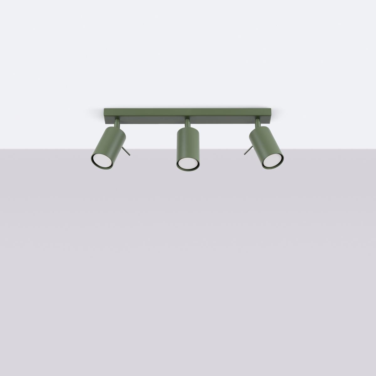 Sollux Lámpara de techo RING 3L verde oliva N/A