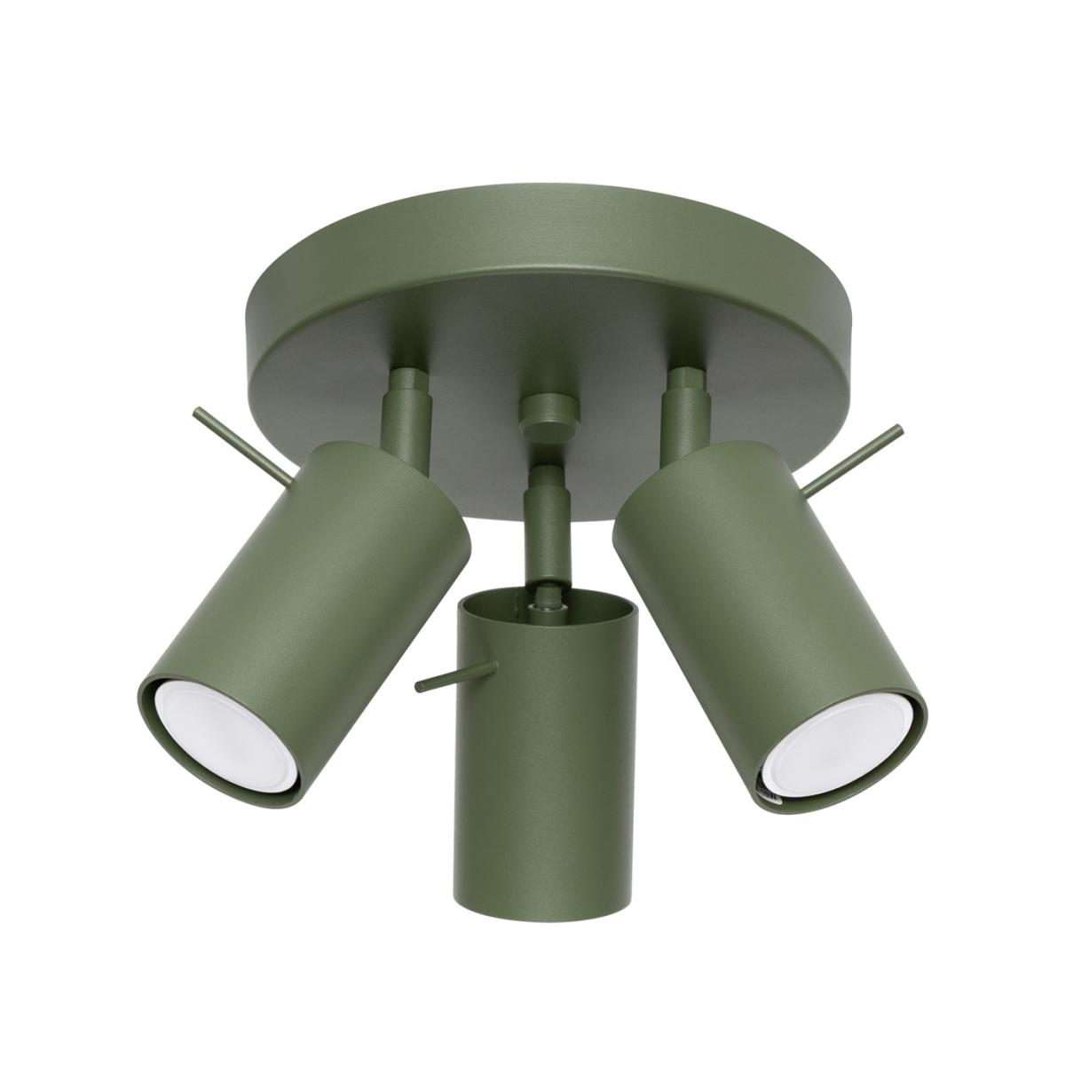 Sollux Plafón RING 3P verde oliva N/A