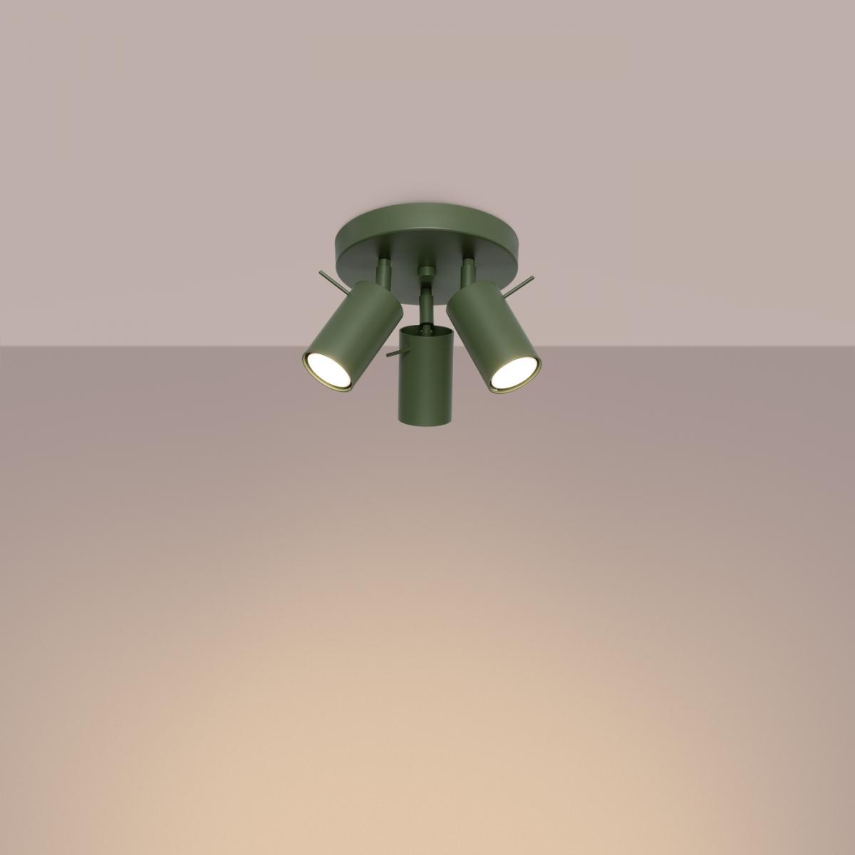 Sollux Plafón RING 3P verde oliva N/A