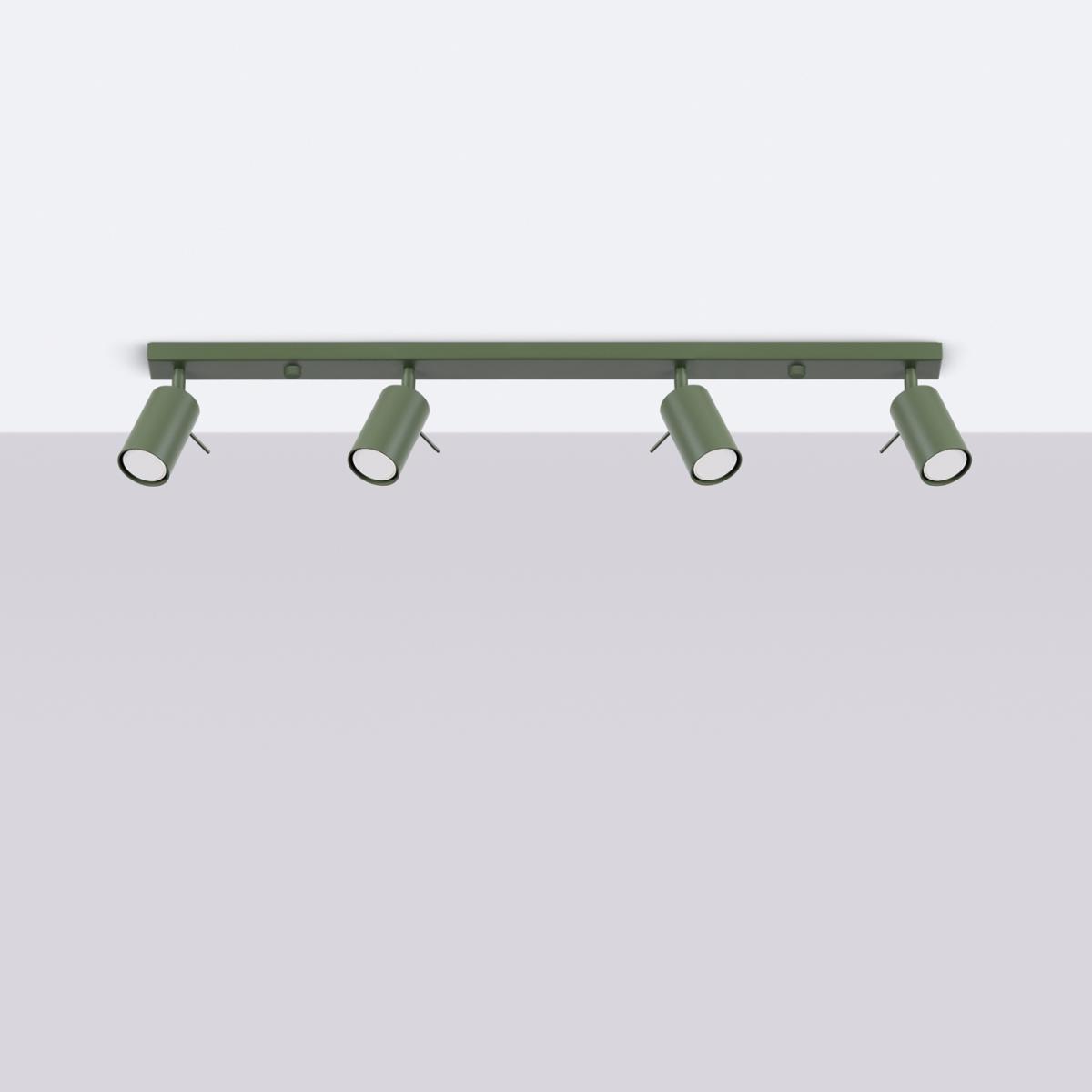 Sollux Lámpara de techo RING 4L verde oliva N/A