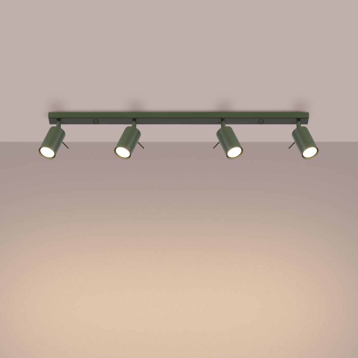 Sollux Lámpara de techo RING 4L verde oliva N/A