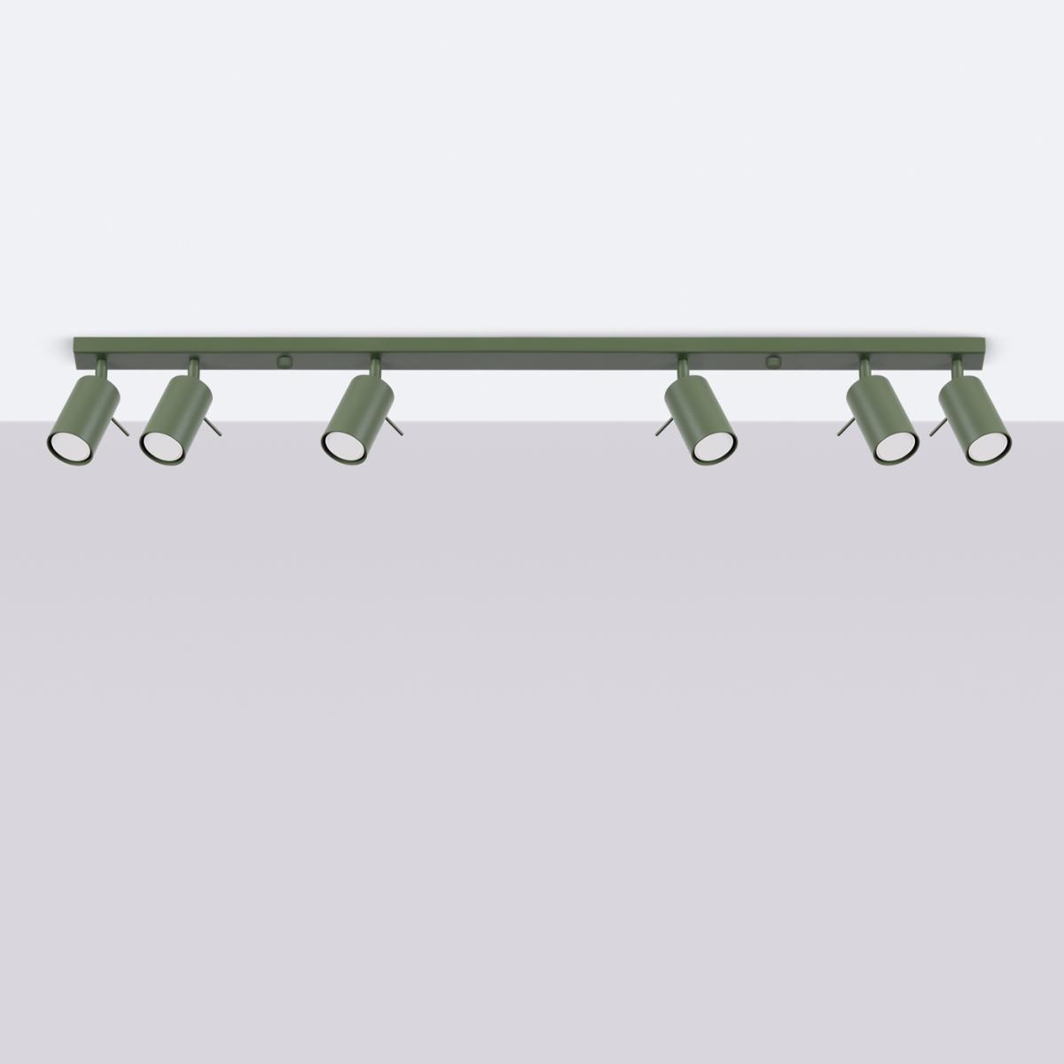 Sollux Lámpara de techo RING 6L verde oliva N/A