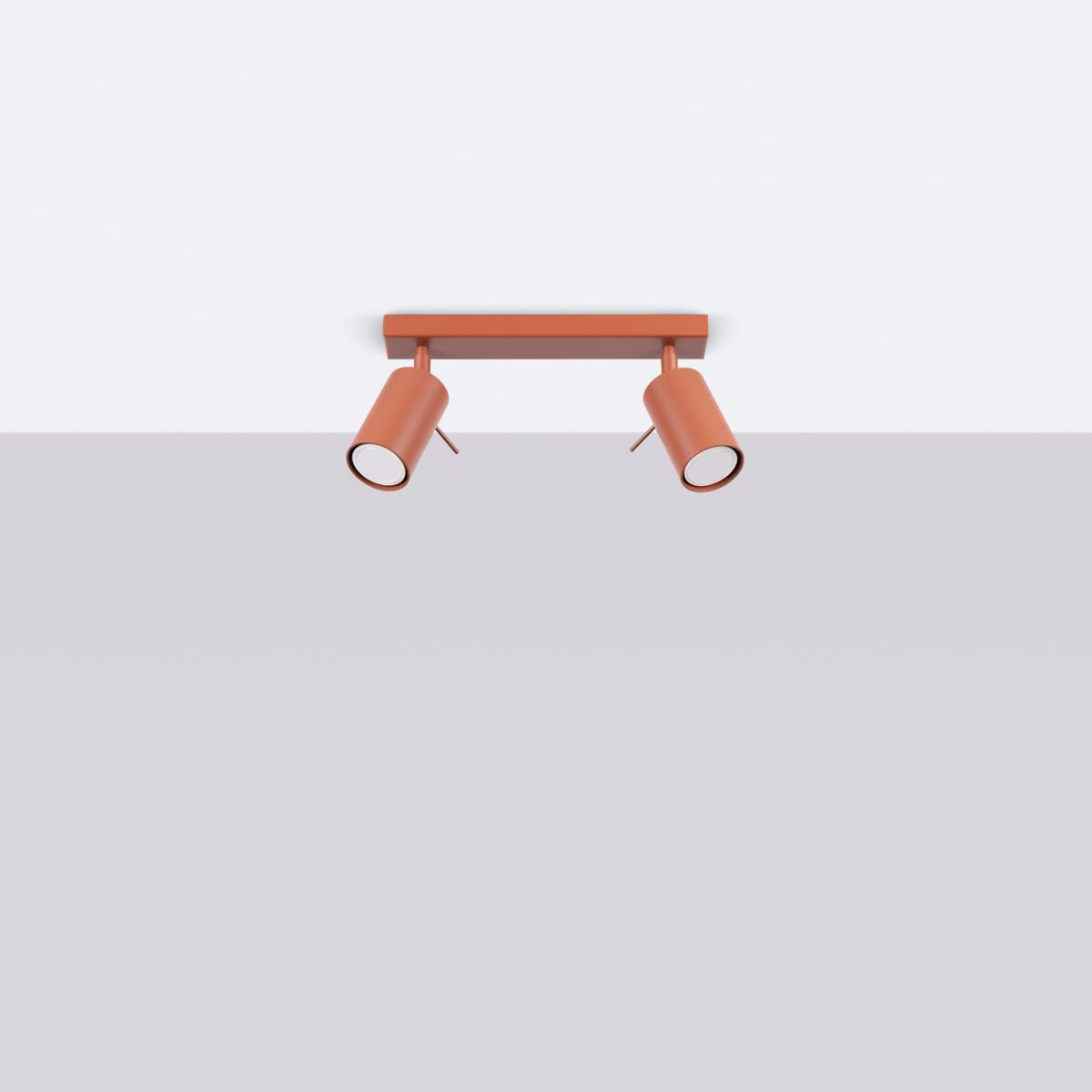 Sollux Lámpara de techo RING 2 rojo ocre N/A