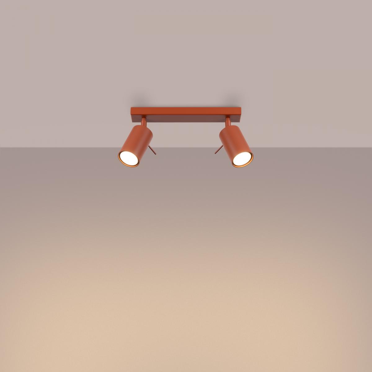 Sollux Lámpara de techo RING 2 rojo ocre N/A