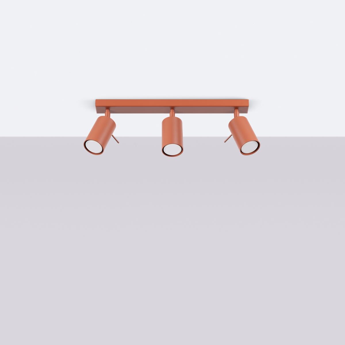 Sollux Lámpara de techo RING 3L rojo ocre N/A