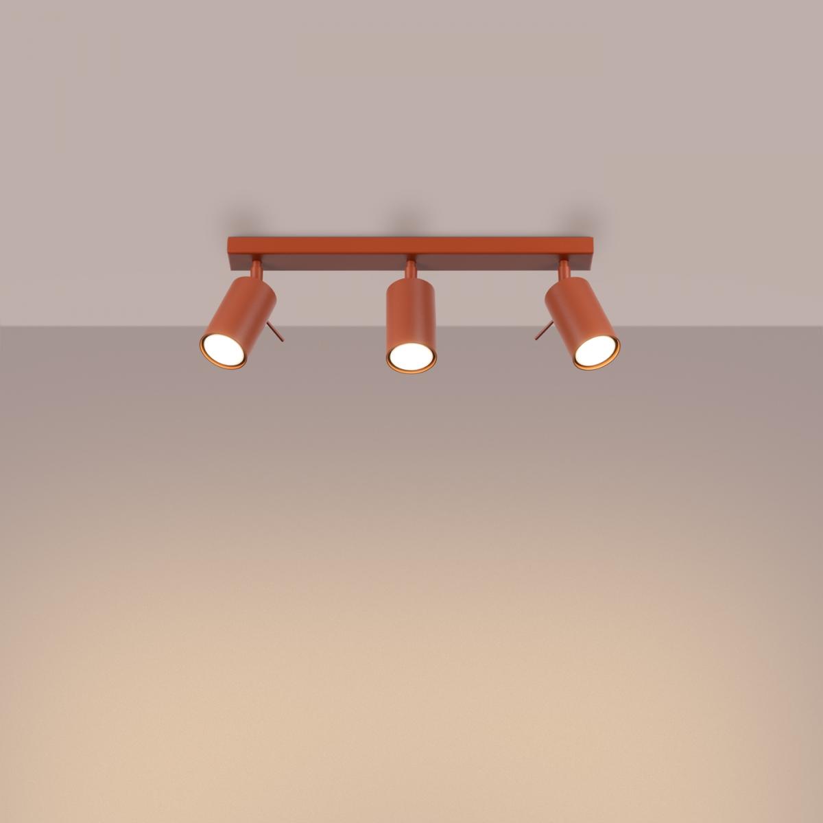 Sollux Lámpara de techo RING 3L rojo ocre N/A