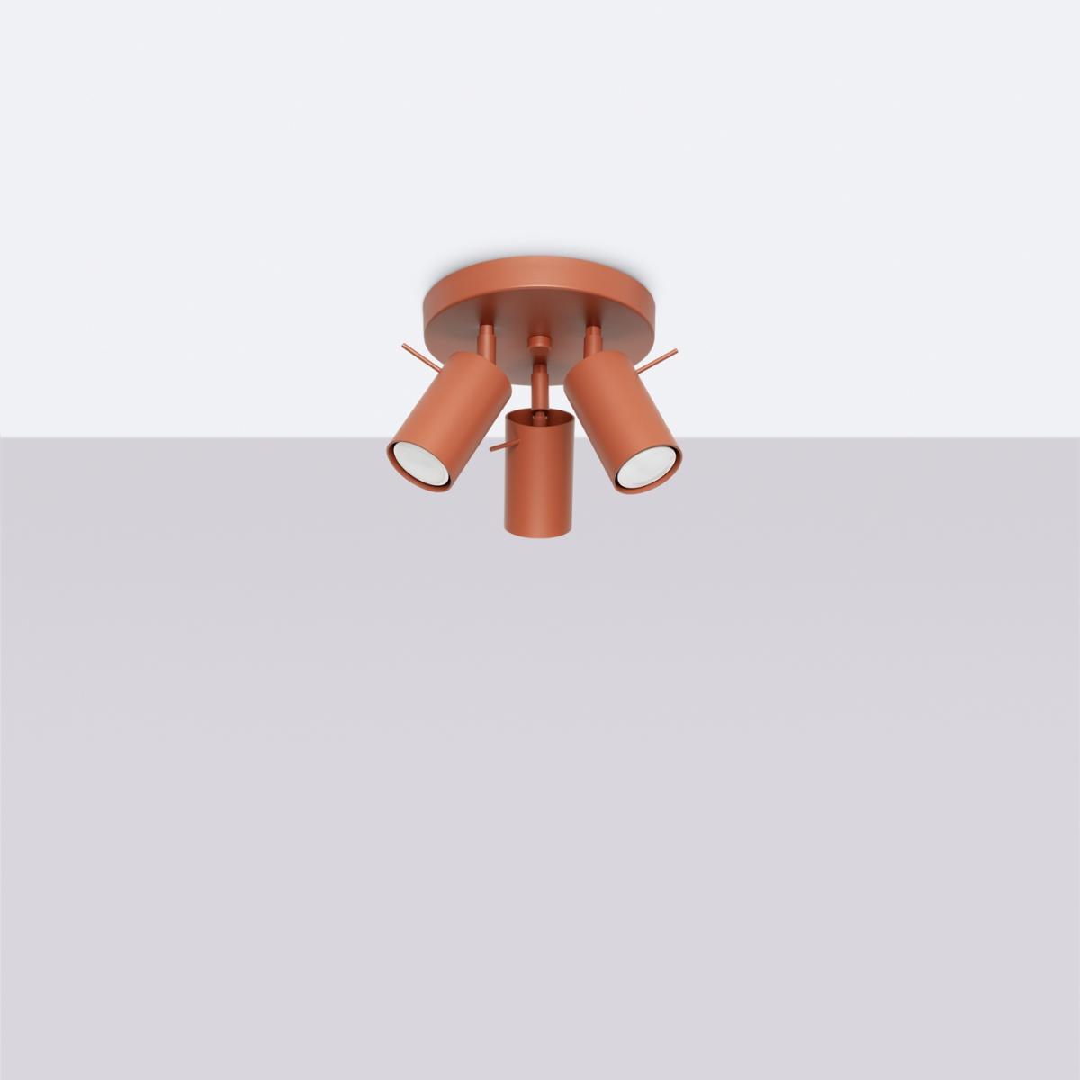 Sollux Plafón RING 3P rojo ocre N/A