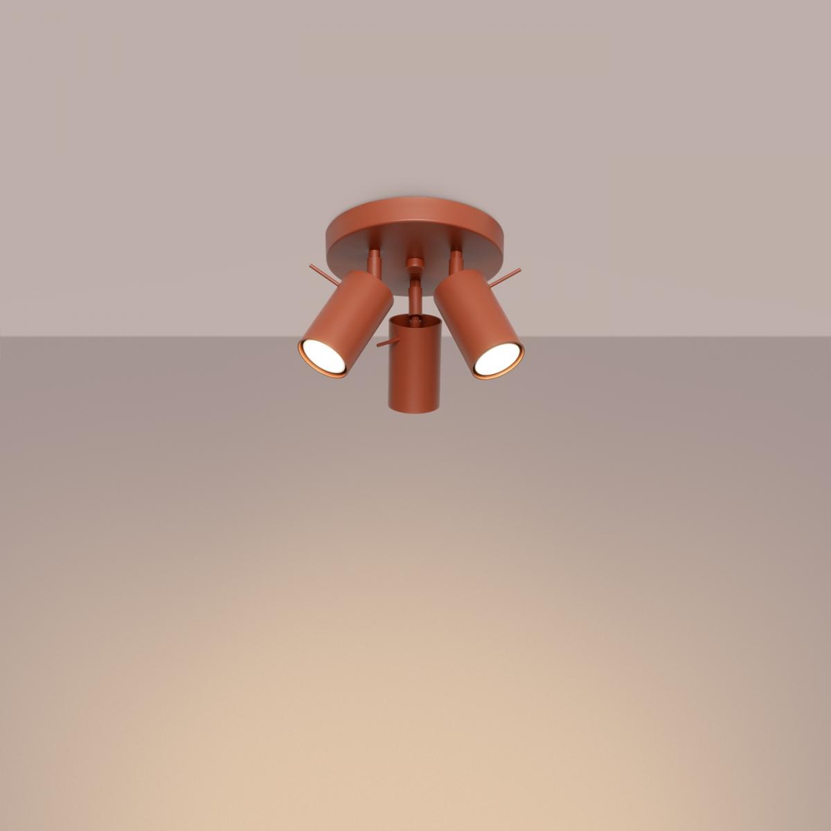 Sollux Plafón RING 3P rojo ocre N/A