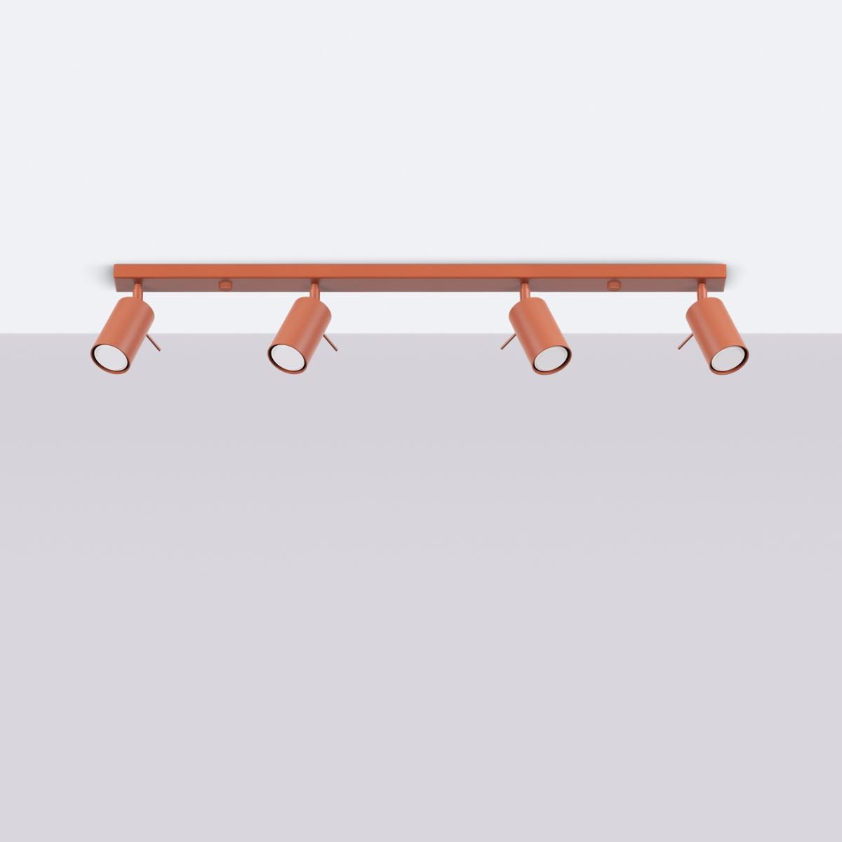 Sollux Plafón RING 4L rojo ocre N/A