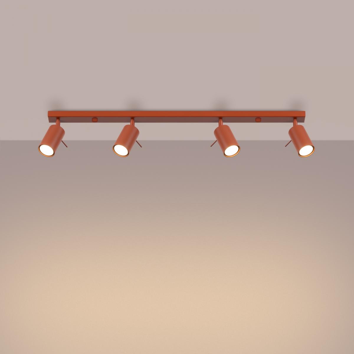 Sollux Plafón RING 4L rojo ocre N/A