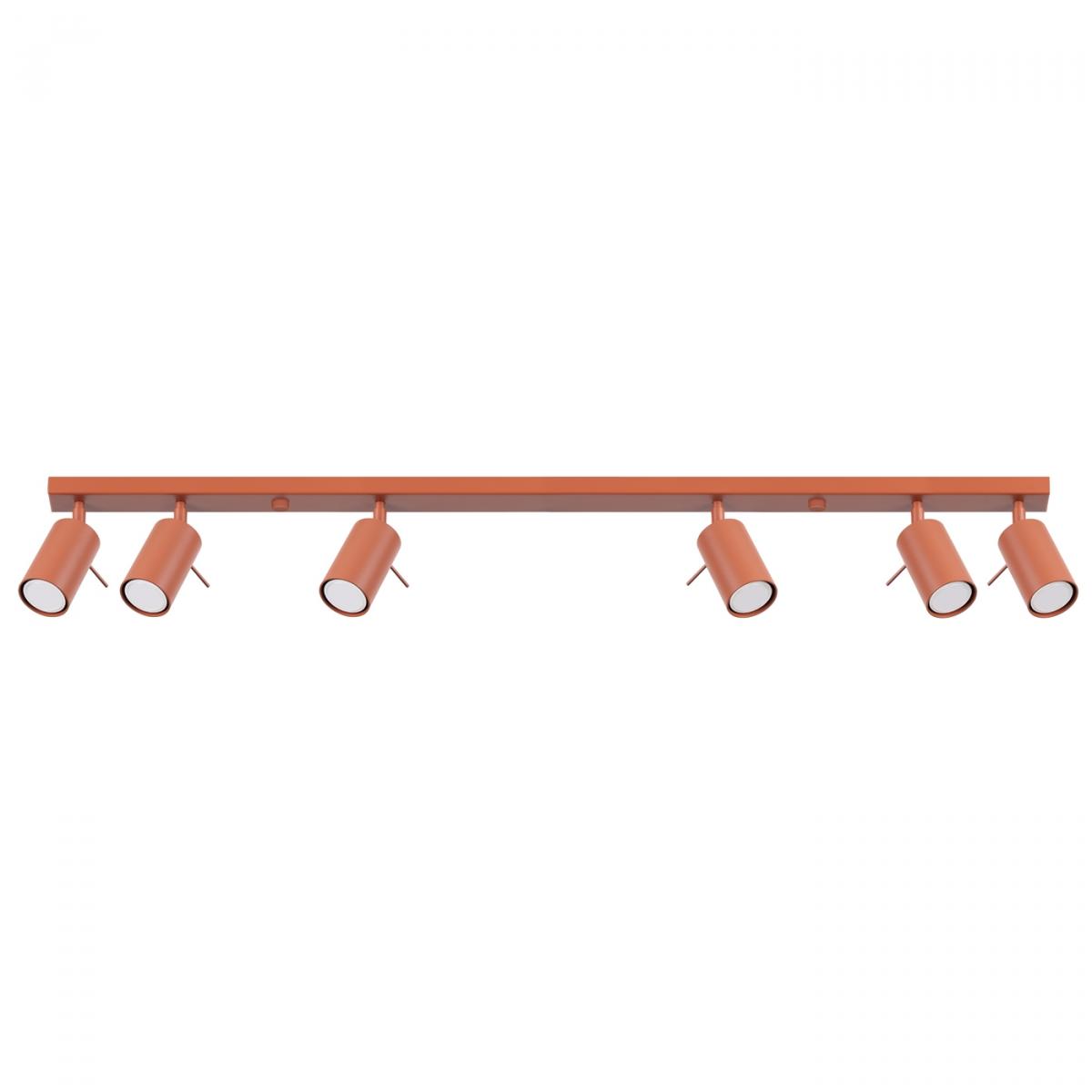 Sollux Plafón RING 6L rojo ocre N/A
